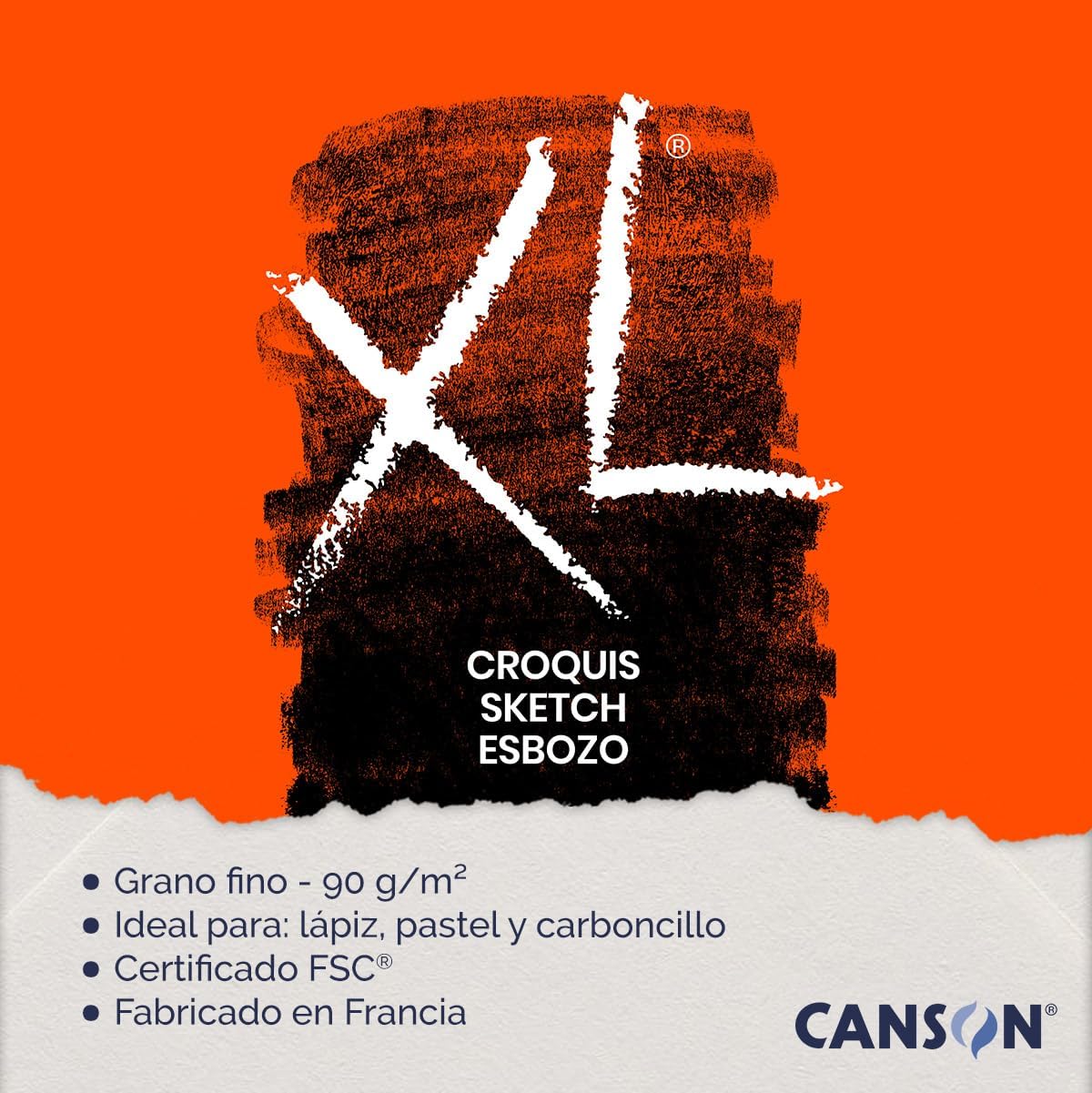 Thumbnail 3 de Album spiralé grand côté CANSON XL Croquis A4 ivoire – 120 feuilles pour le dessin au crayon