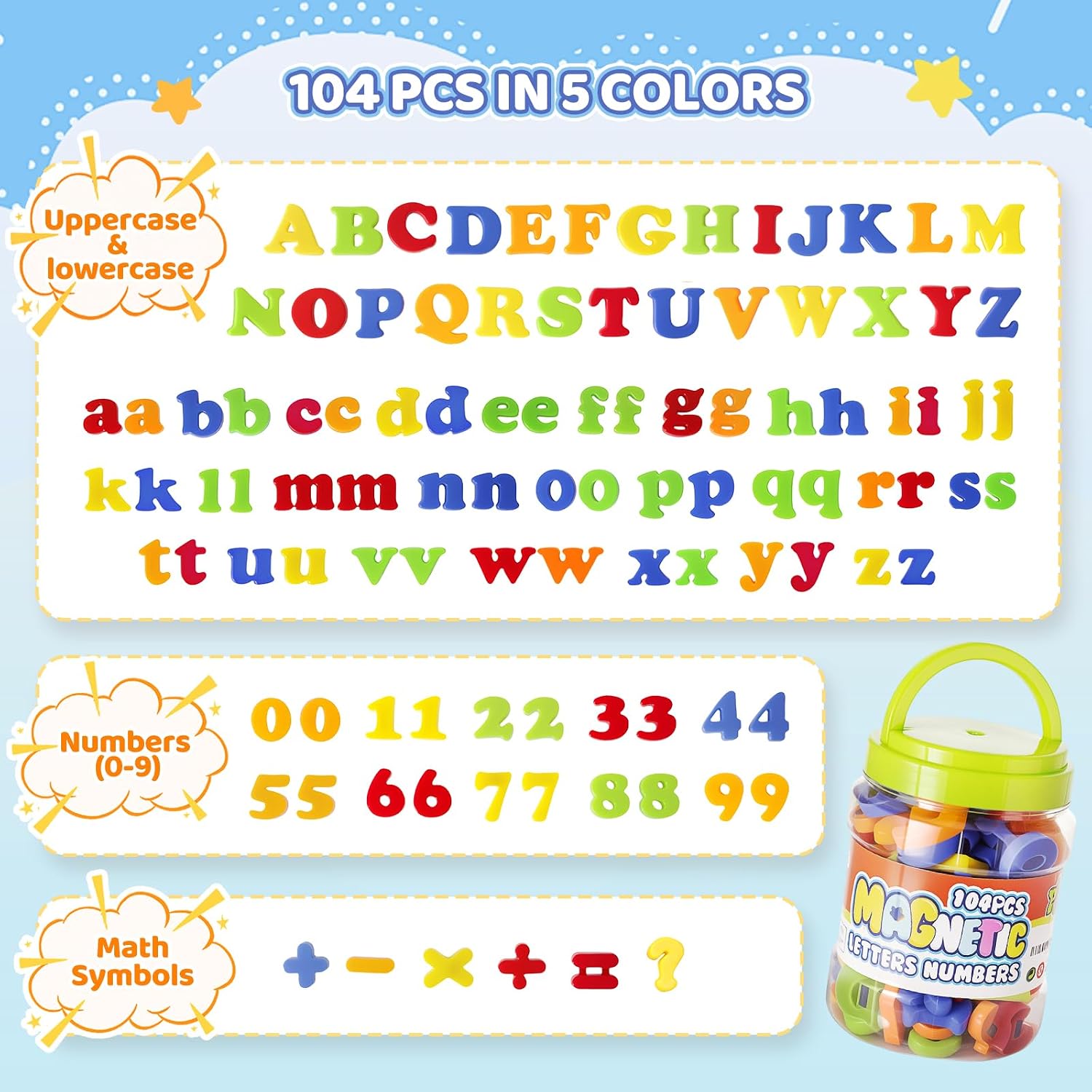 Detalle de LovesTown Magnetic Letters and Numbers 104-Piece Set