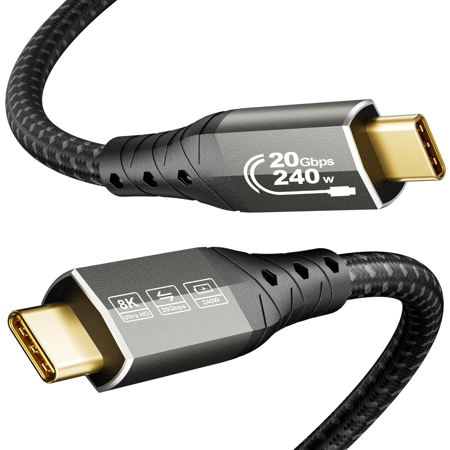 Detalle de ZIKNYDO Cavo USB-C 1m: USB-C 3.2 Gen 2x2, video 8K/4K e ricarica fino a 240W per MacBook Pro, iPhone 16 e molto altro