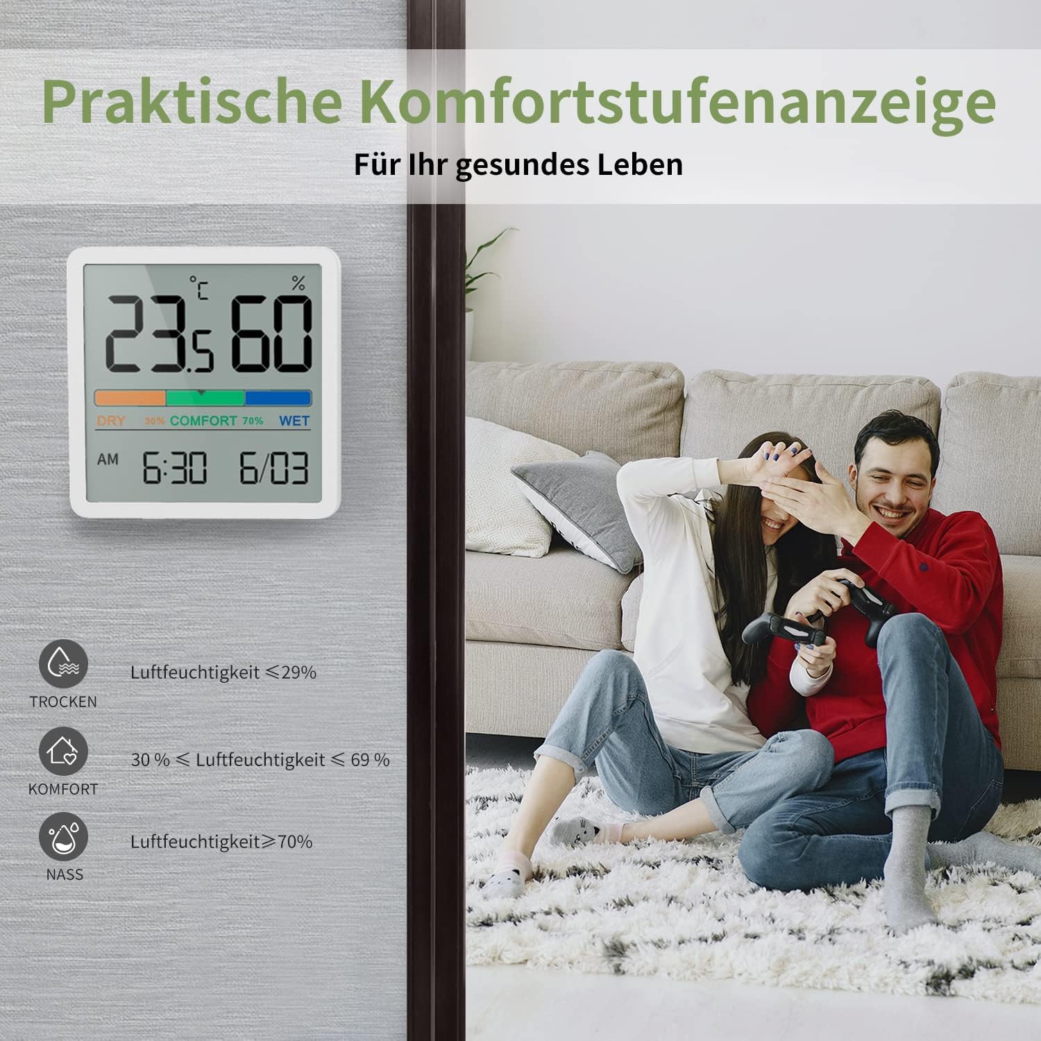 Thumbnail 4 de NOKLEAD Digitales Thermo‑Hygrometer 1 Stück 🌡
