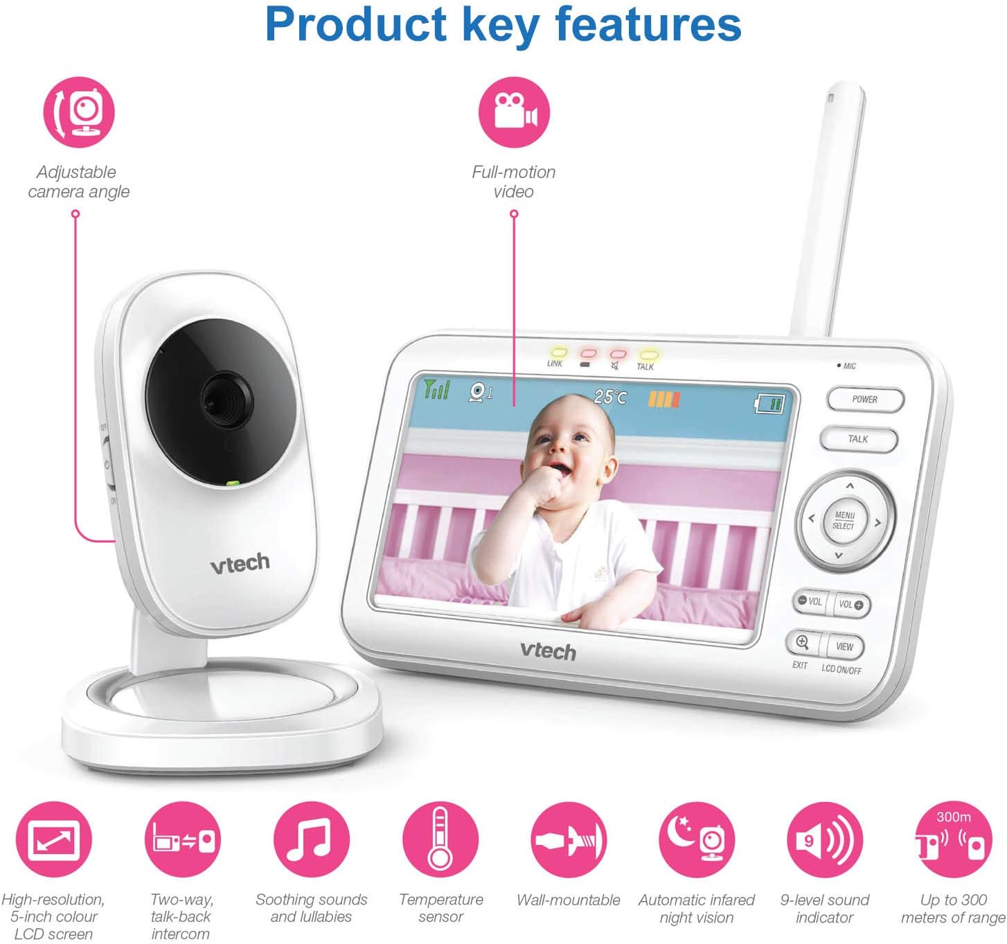 Thumbnail 3 de VTech LM808-1W Baby Monitor 300m