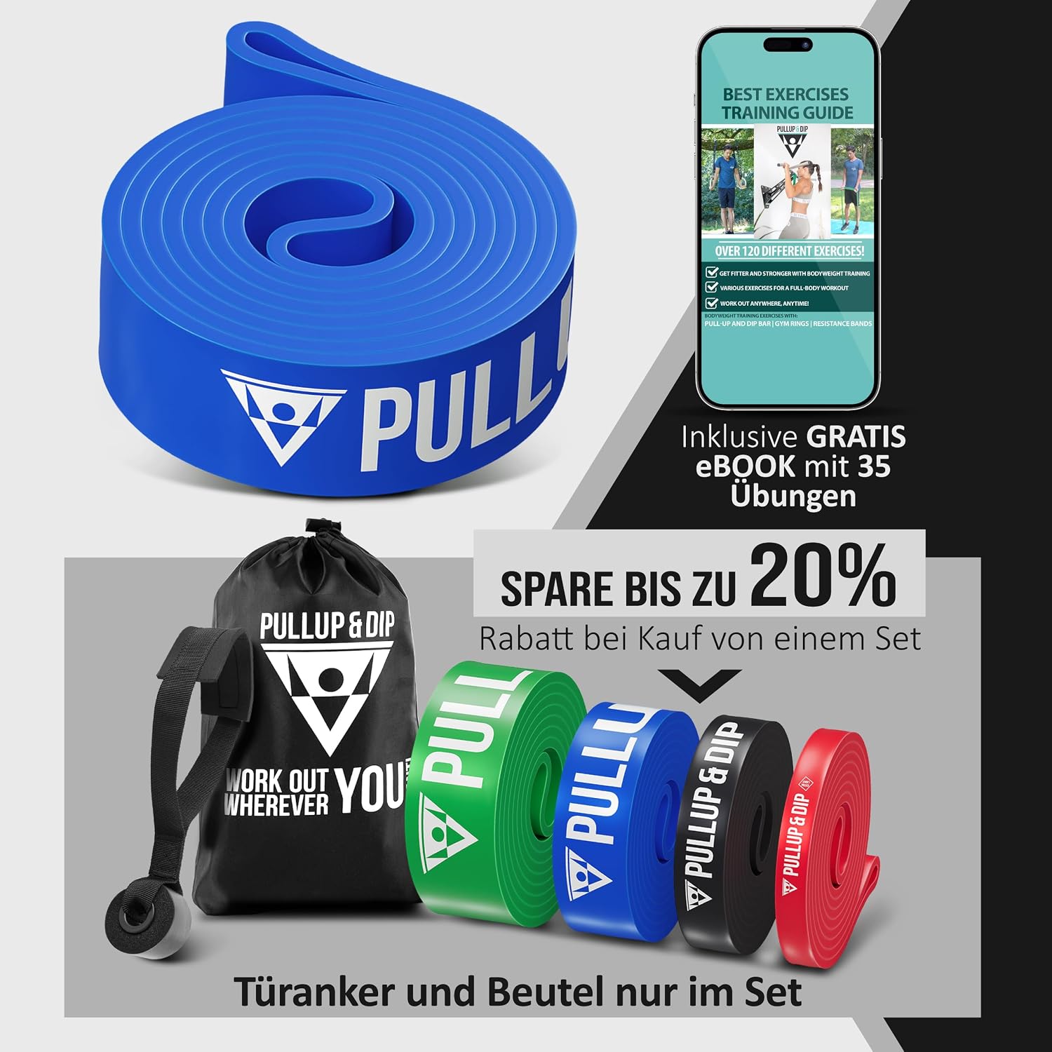 Thumbnail 5 de PULLUP & DIP Fitnessbänder Widerstandsbänder