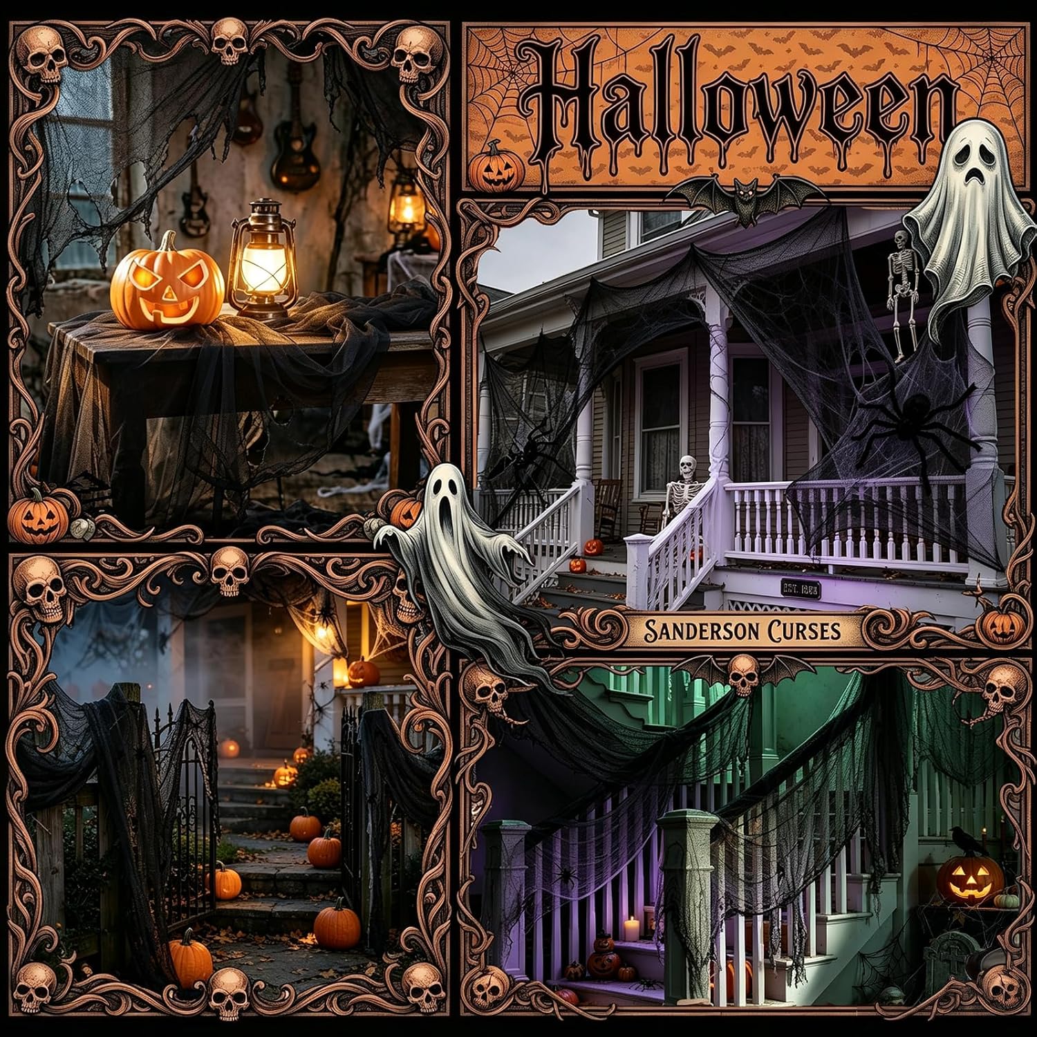 Detalle de Tmflexe Halloween Creepy Cloth, 80 x 400 in.
