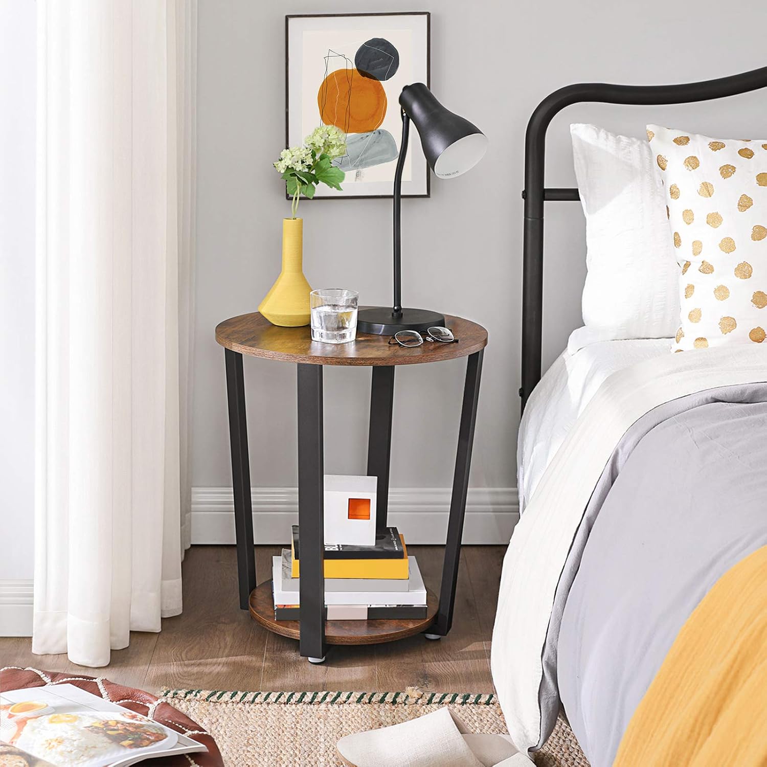 Detalle 2 de VASAGLE Table d’appoint ronde LET57X