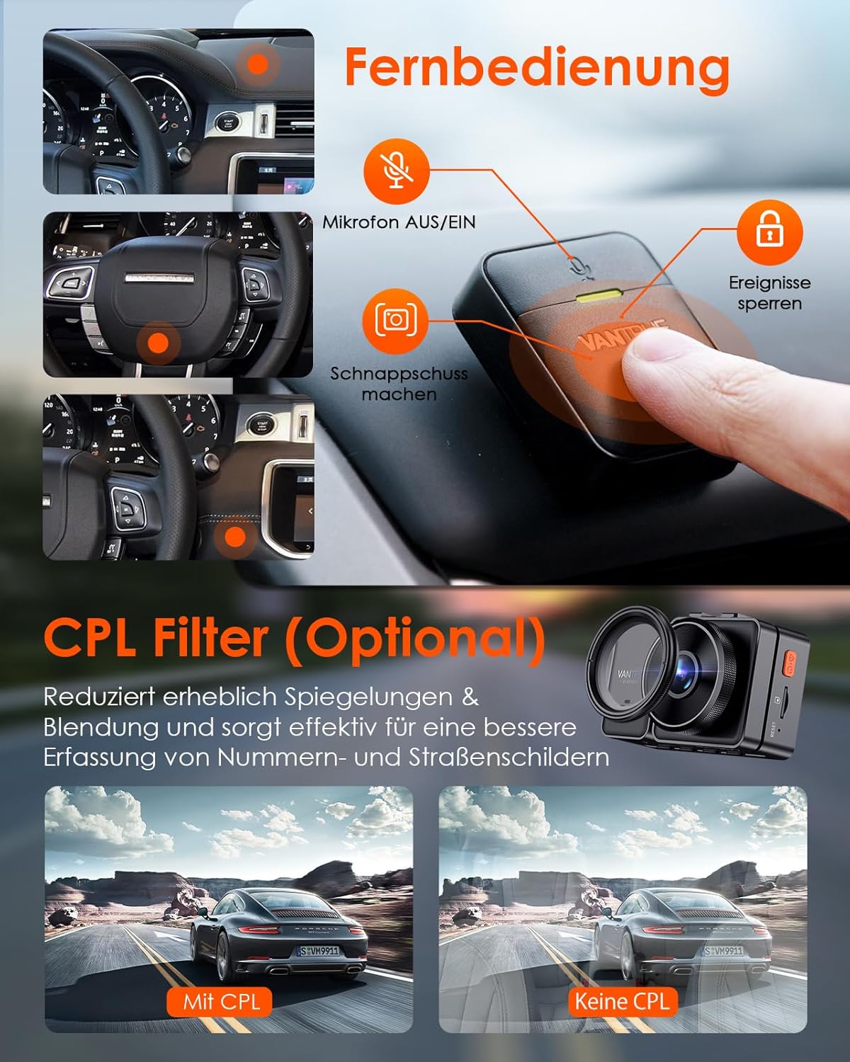 Thumbnail 6 de VANTRUE E2 dashcam 512G
