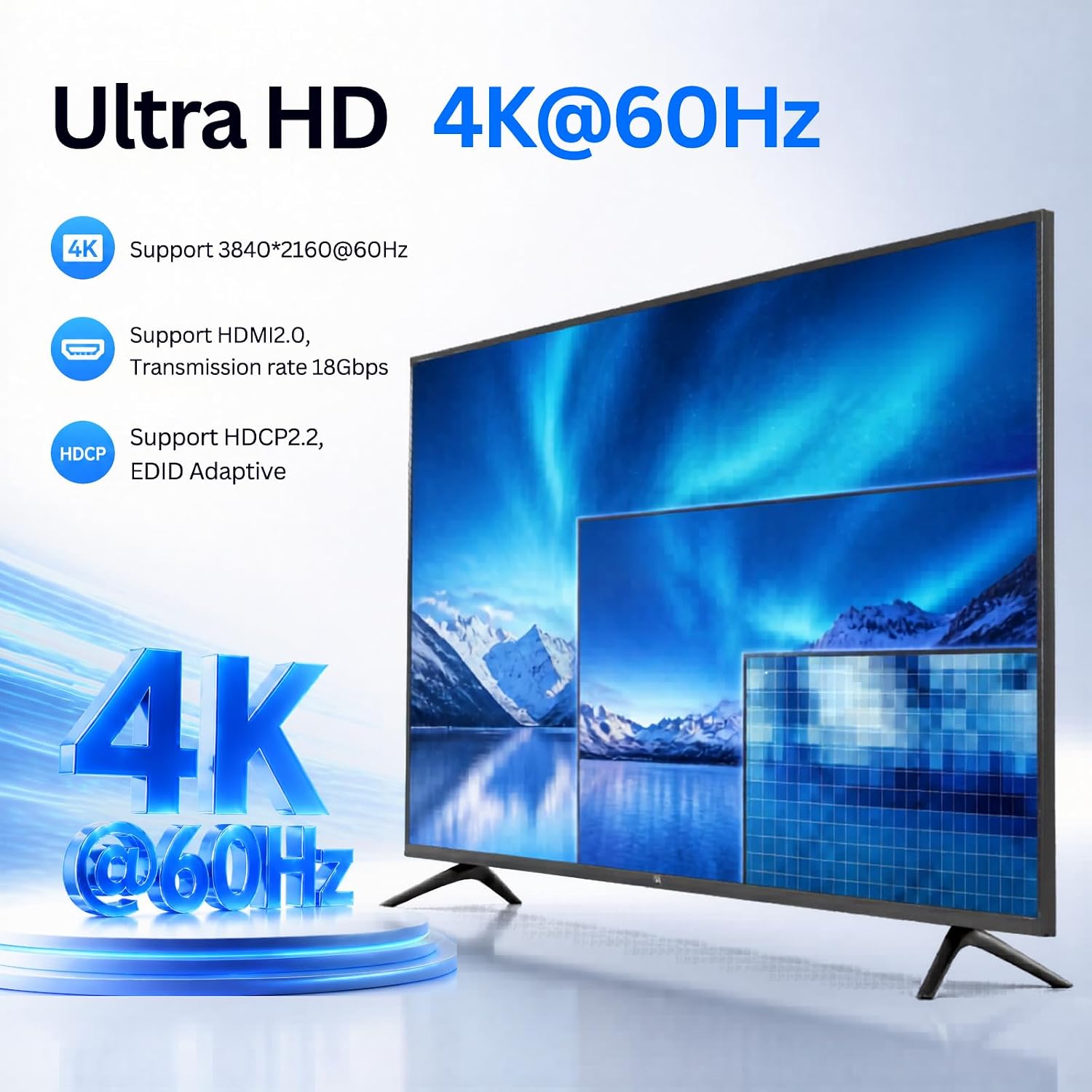 Detalle de GREATHTEK 4-Port KVM Switch, 4K@60Hz, HDMI, DisplayPort & USB-C