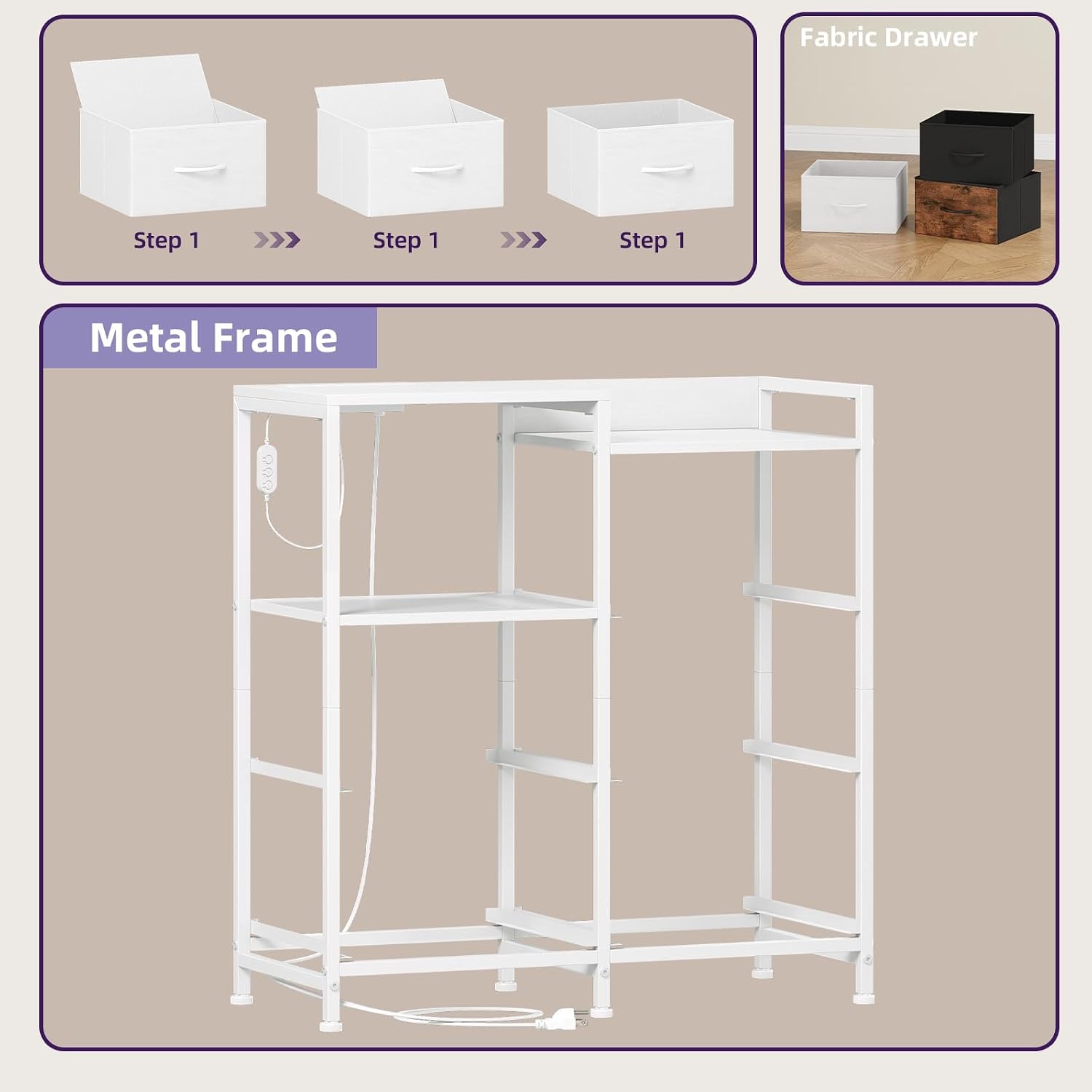Thumbnail 6 de Somdot Nightstand with 5 Drawers