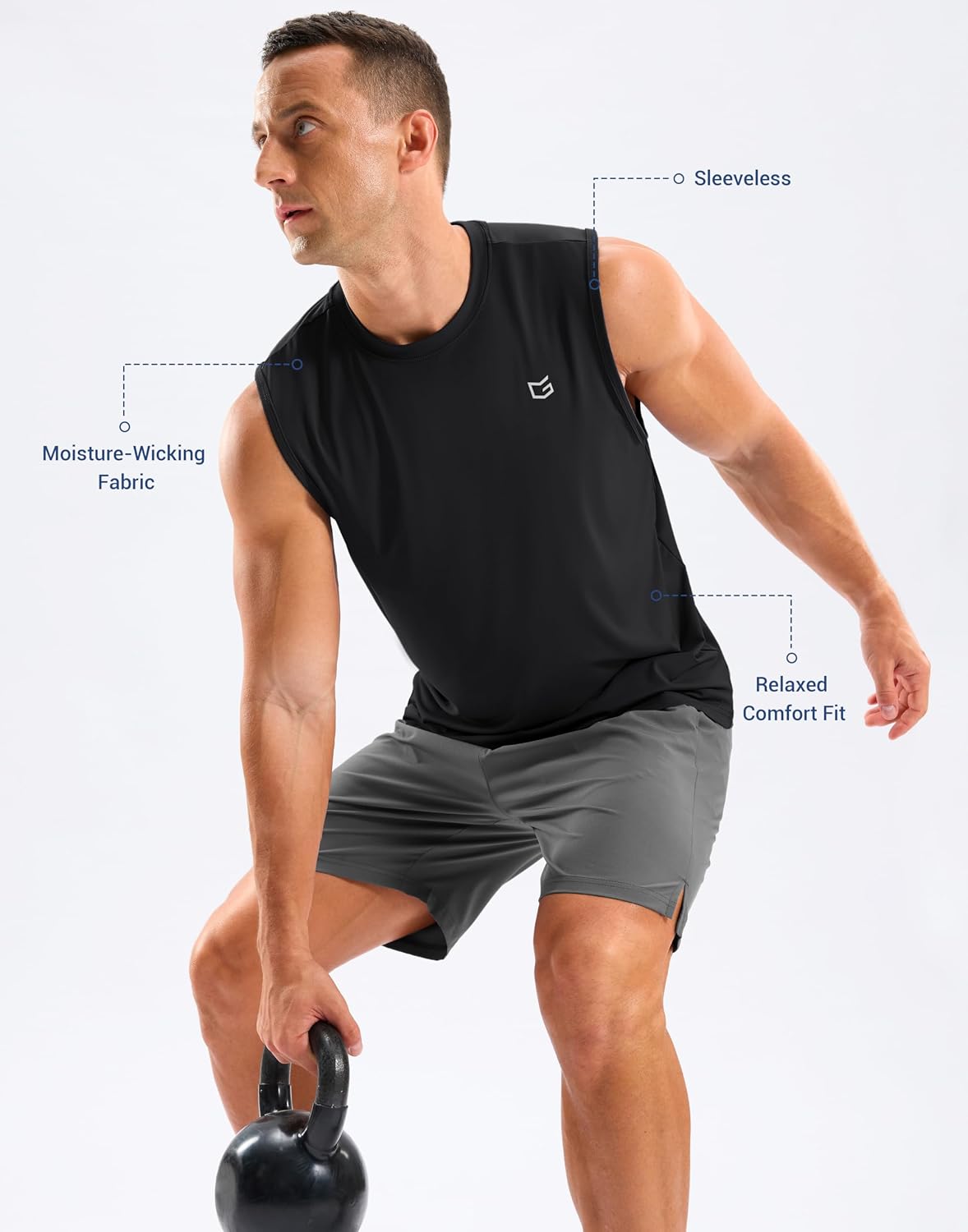 Thumbnail 4 de Men's Workout Tank Top with 4-Way Stretch