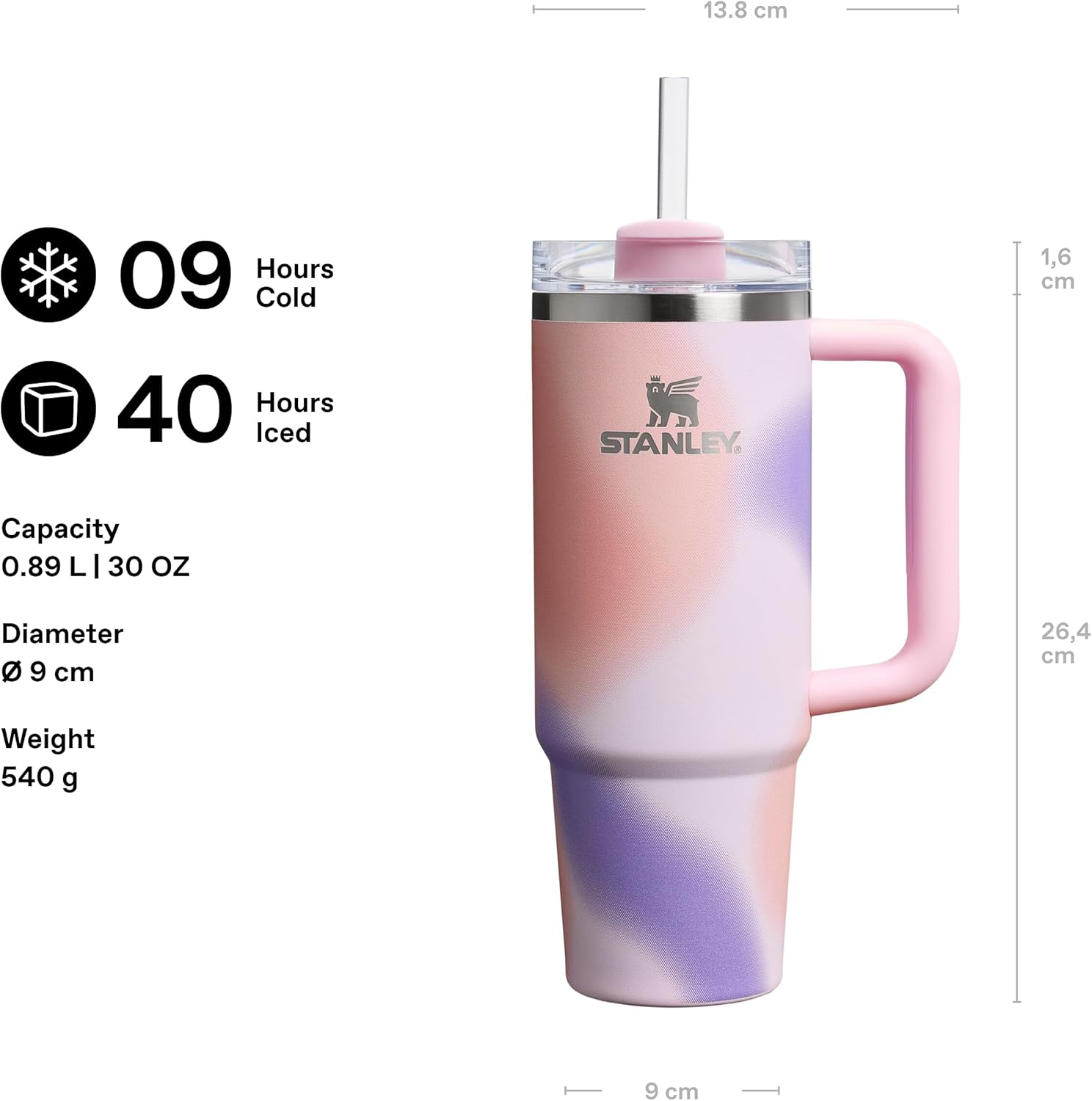 Thumbnail 1 de STANLEY 1913 Quencher H2.0 FlowState Tumbler 0.89L (Rose Petal Motion) – cold for 9 hours, iced for 40
