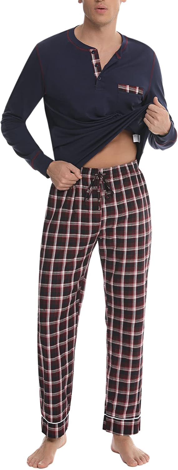 Detalle de Litherday Pyjama Long à Carreaux Homme 2 pièces