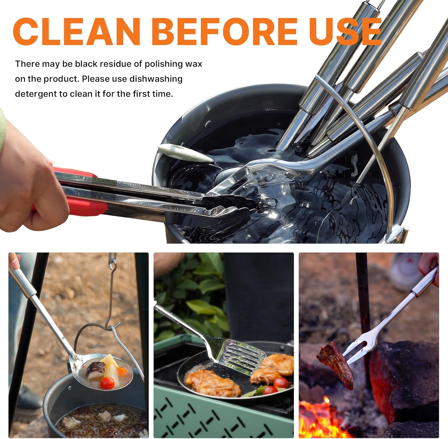 Thumbnail 4 de Gaialoop Portable Camping Cooking Utensils Set with Organizer Bag