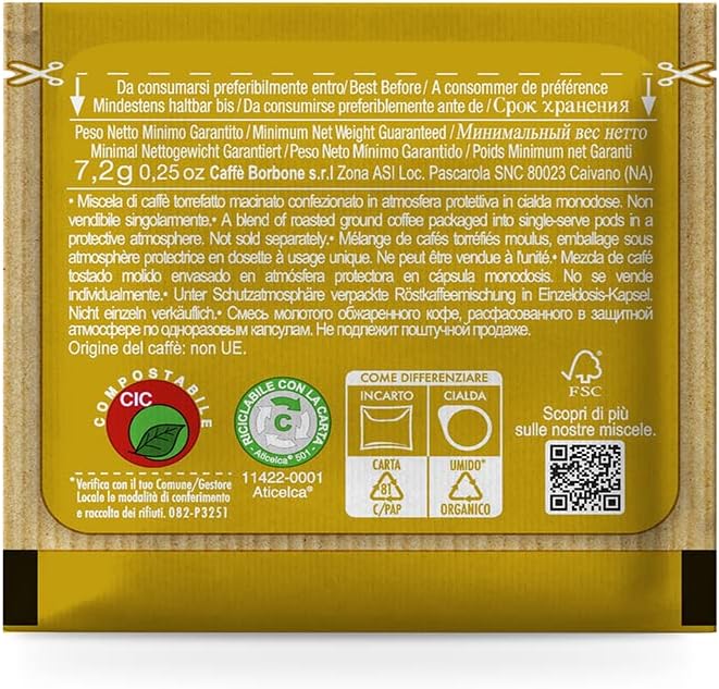 Detalle de Caffè Borbone Cápsulas Compostables Oro – 150 Cápsulas