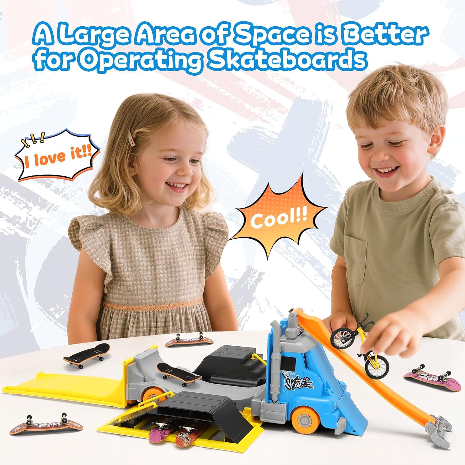 Detalle de KETIEE Fingerboard Skatepark Set, 2-in-1