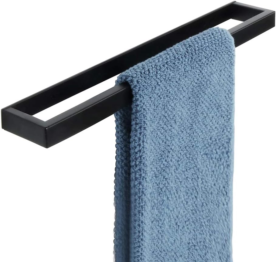 SAYAYO 40 cm porte-serviette mural sans perçage (noir mat) en acier inox SUS304