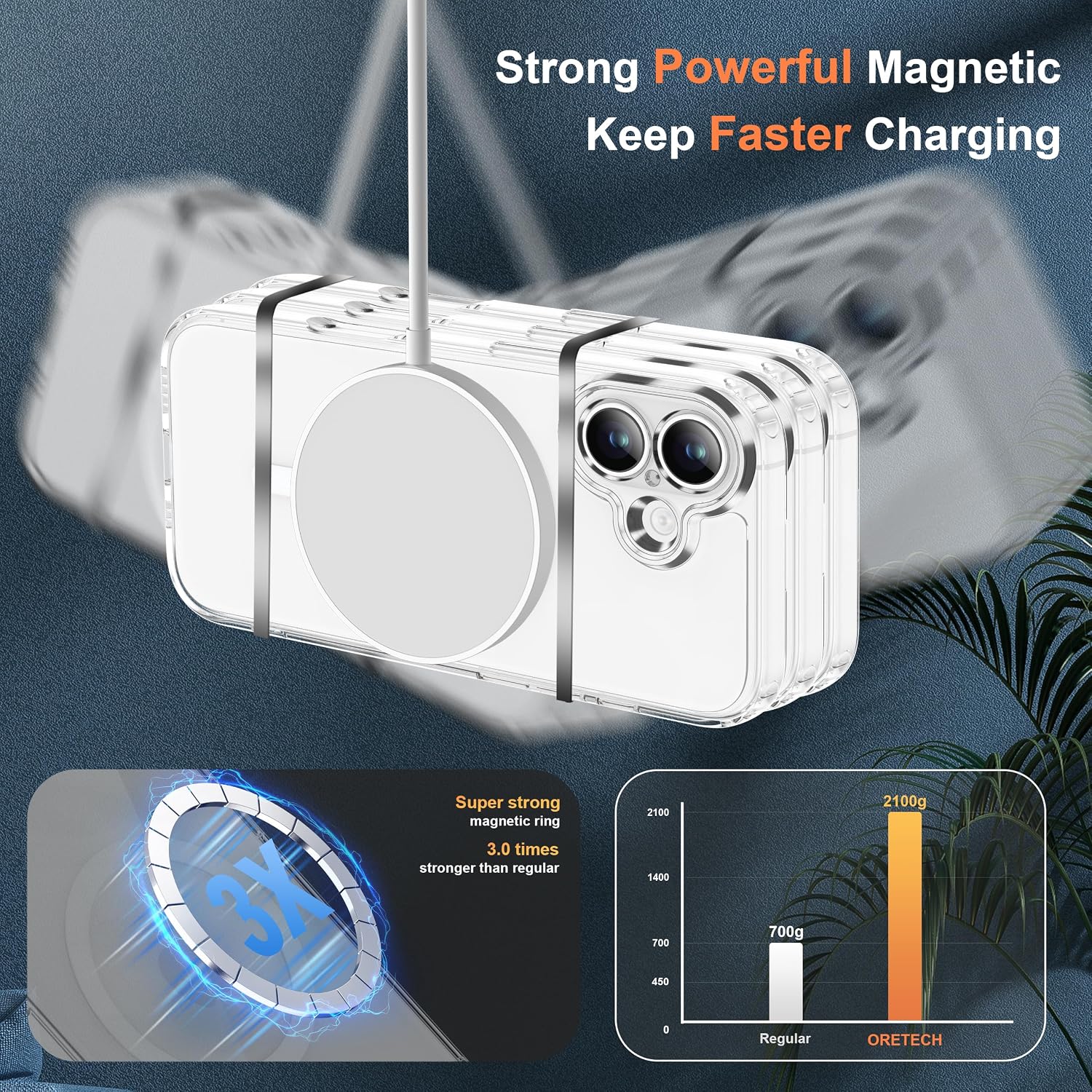 Thumbnail 2 de ORETECH Cover Magnetica per iPhone 17 da 6,3'': protezione trasparente con duo vetro temperato, compatibile MagSafe
