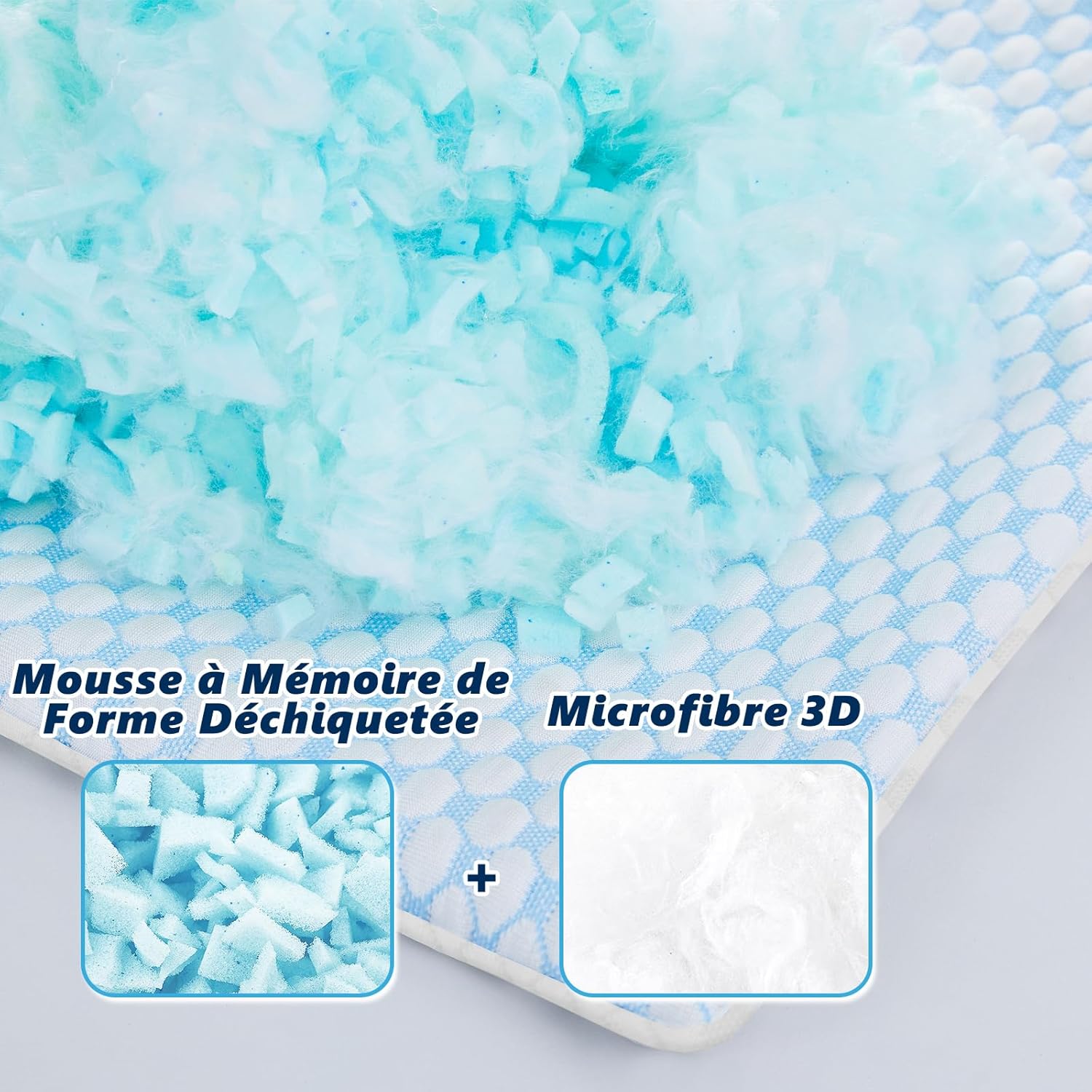 Thumbnail 2 de Oreiller en mousse à mémoire de forme WVIOWVI 50x70 cm, réglable et ergonomique