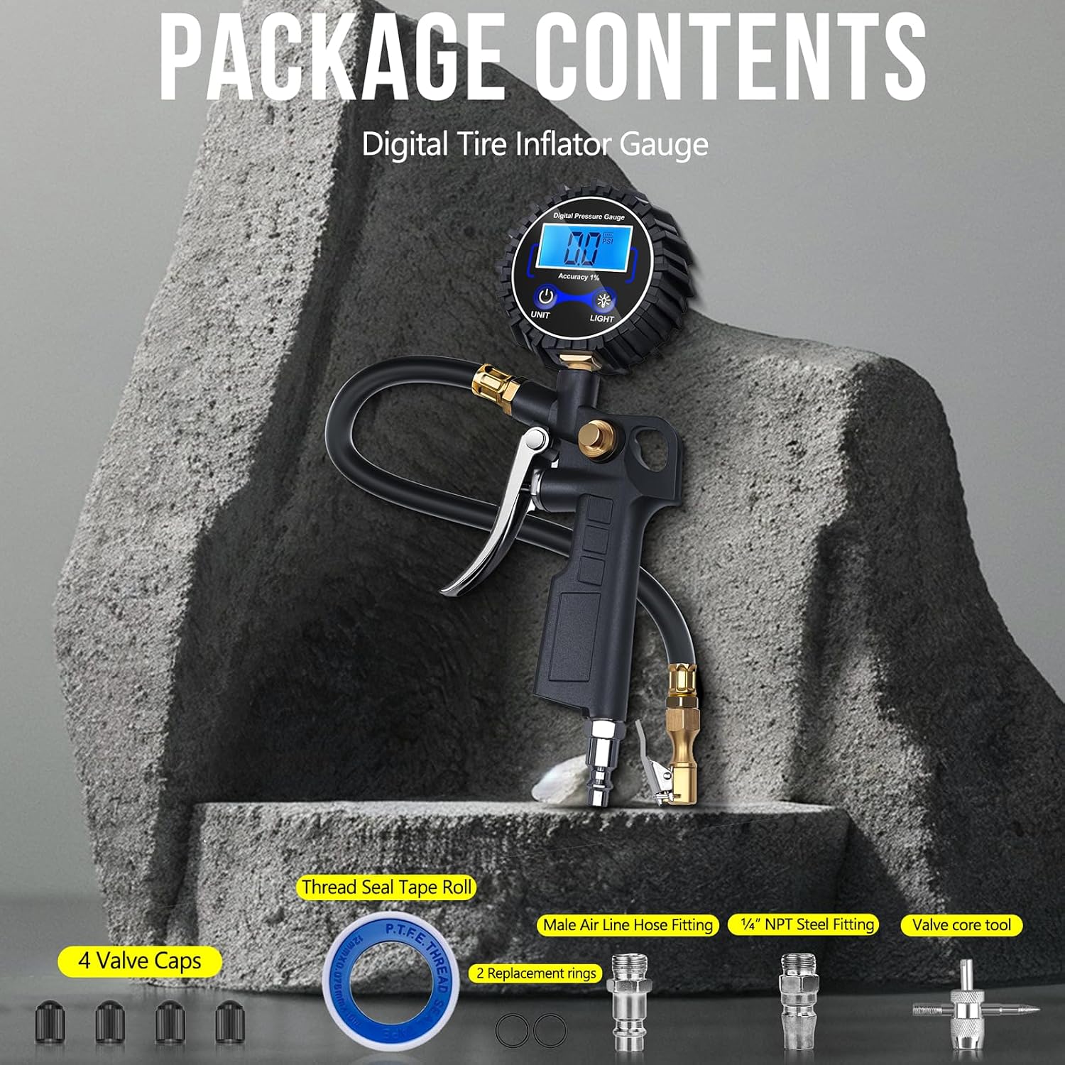 Thumbnail 6 de DigitPro Digital Tire Pressure Gauge 3–250 PSI