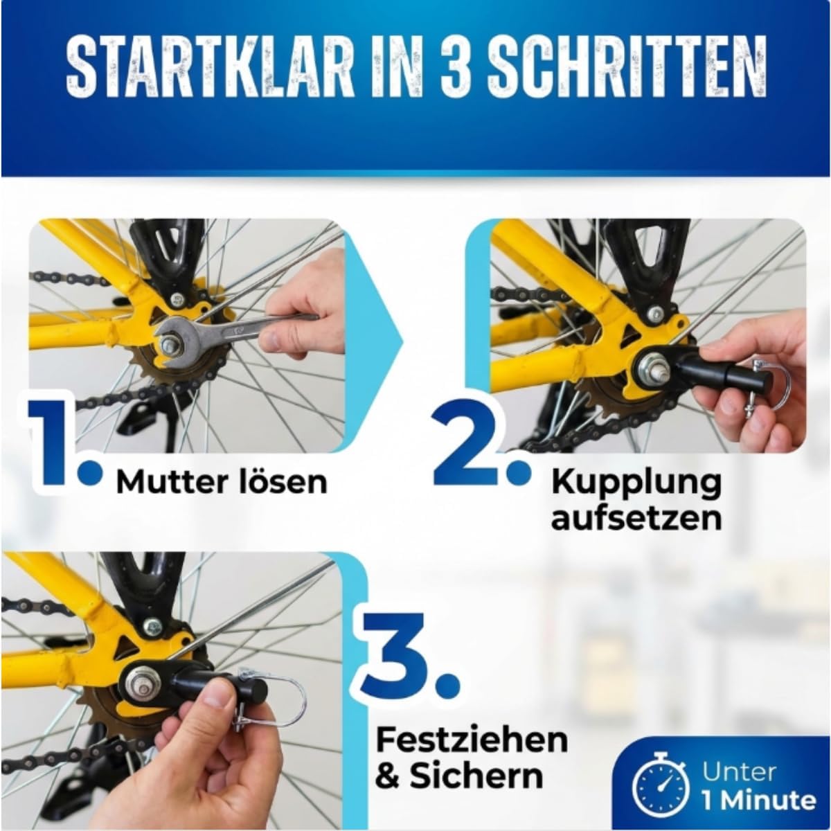 Detalle 2 de Liebdorf Fahrrad Anhängerkupplung – Universaler Adapter für E-Bike & Fahrrad