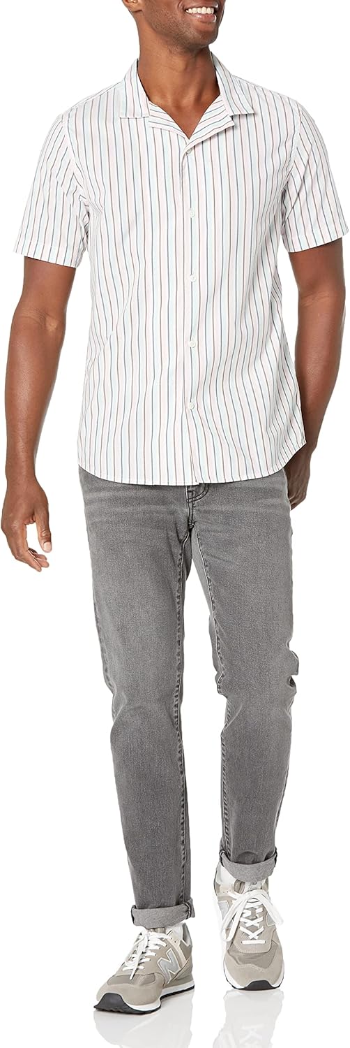 Detalle de Amazon Essentials Men’s Vacation Cotton Resort Shirt, Slim-Fit Short Sleeve