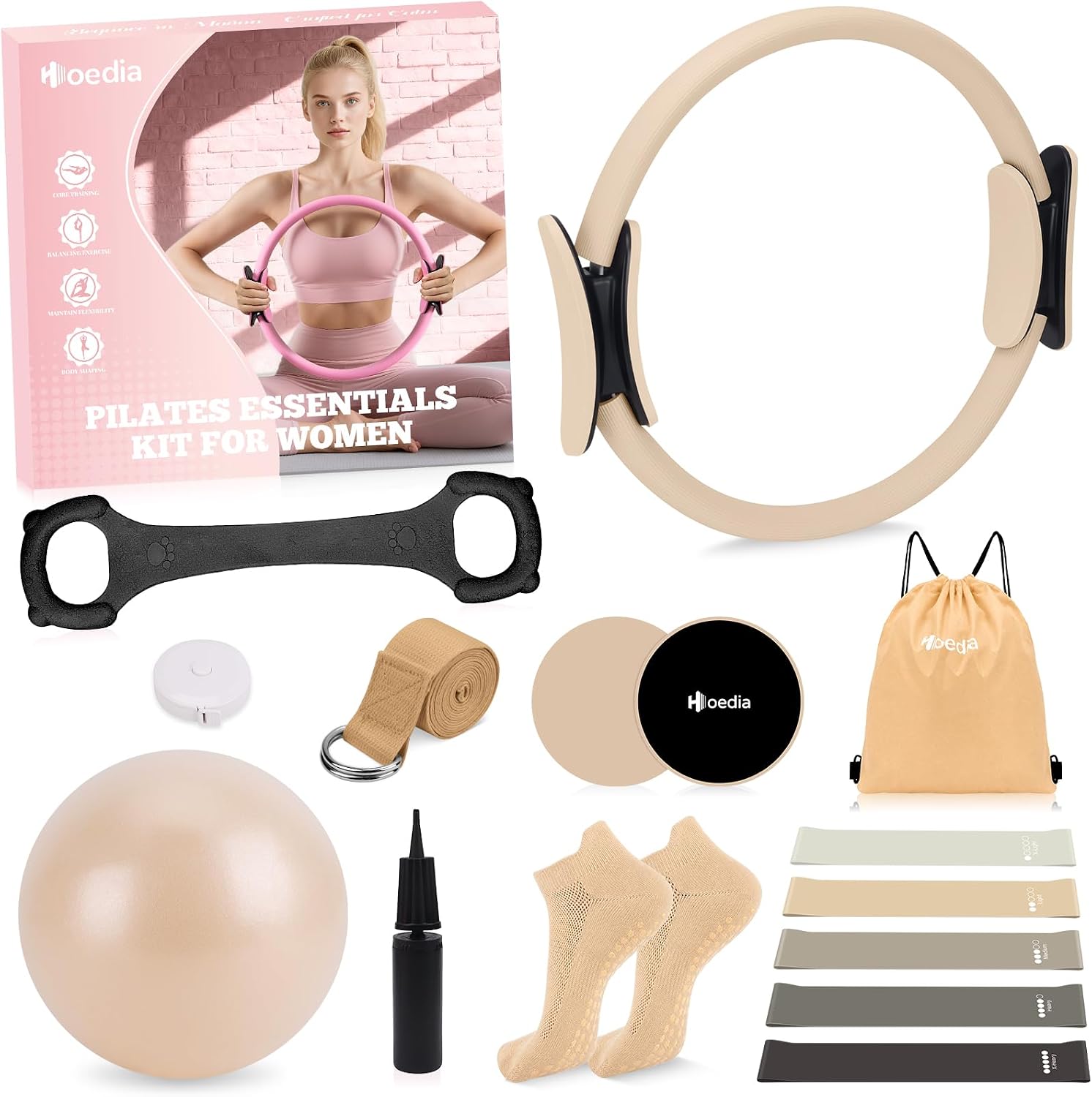 Detalle de Hoedia Pilates Kit with 14-inch Ring