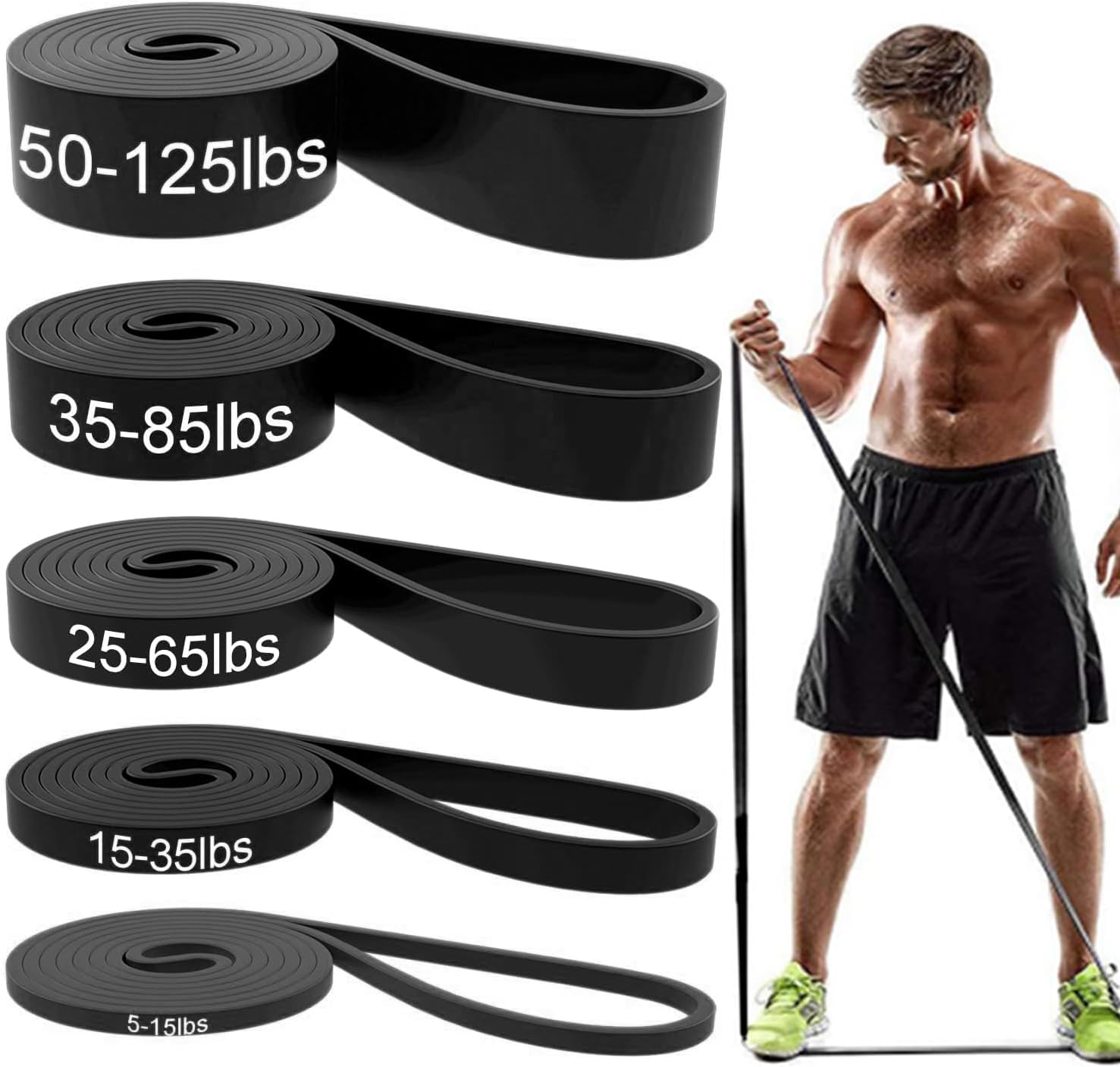 Detalle de ROSAPOAR Resistance Bands 5 Levels ๐