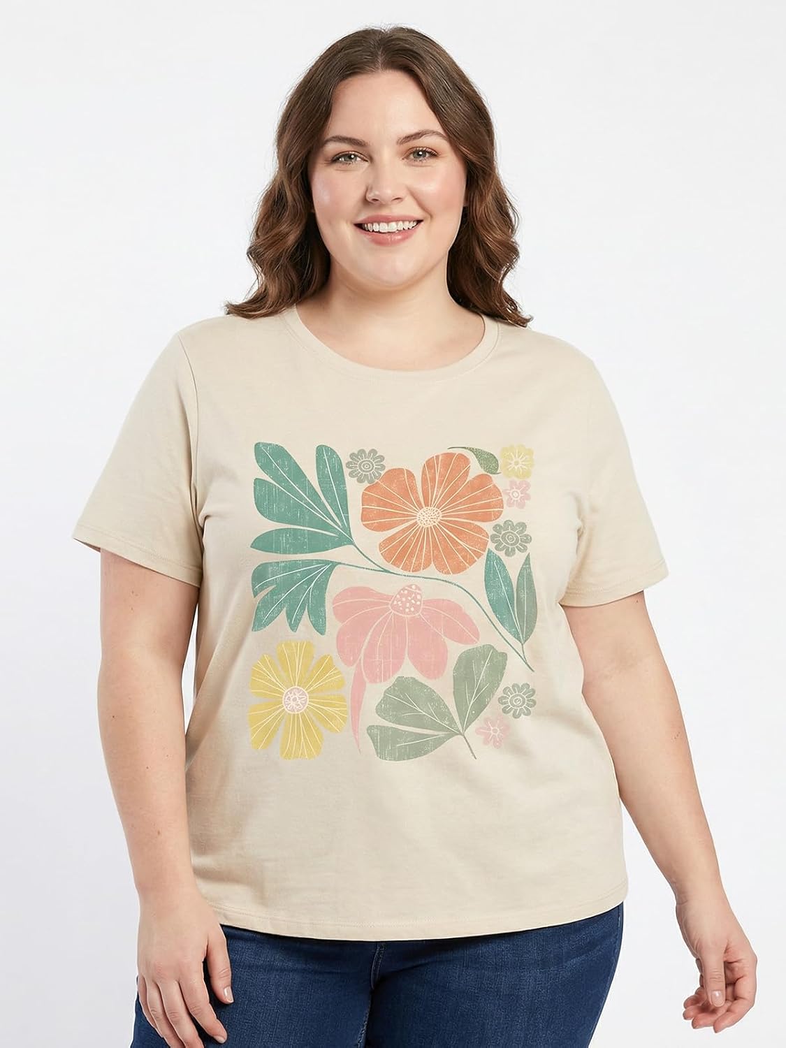 Detalle de Cuptacc Damen T-Shirt Sommer Basic mit Rundhals, Kurzarm – einfarbiges Casual Oberteil
