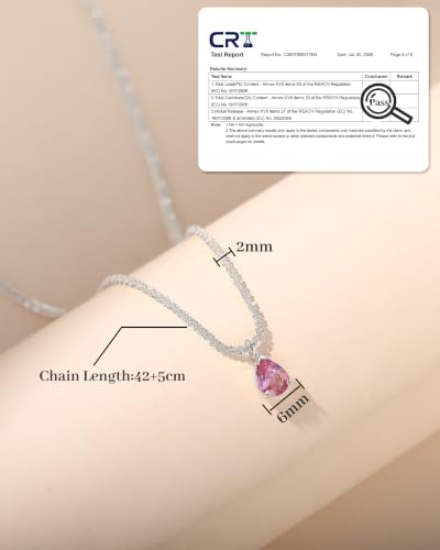 Thumbnail 3 de ZHESHY Collier femme avec pendentif goutte, pierre de naissance et plaqué or 18 carats
