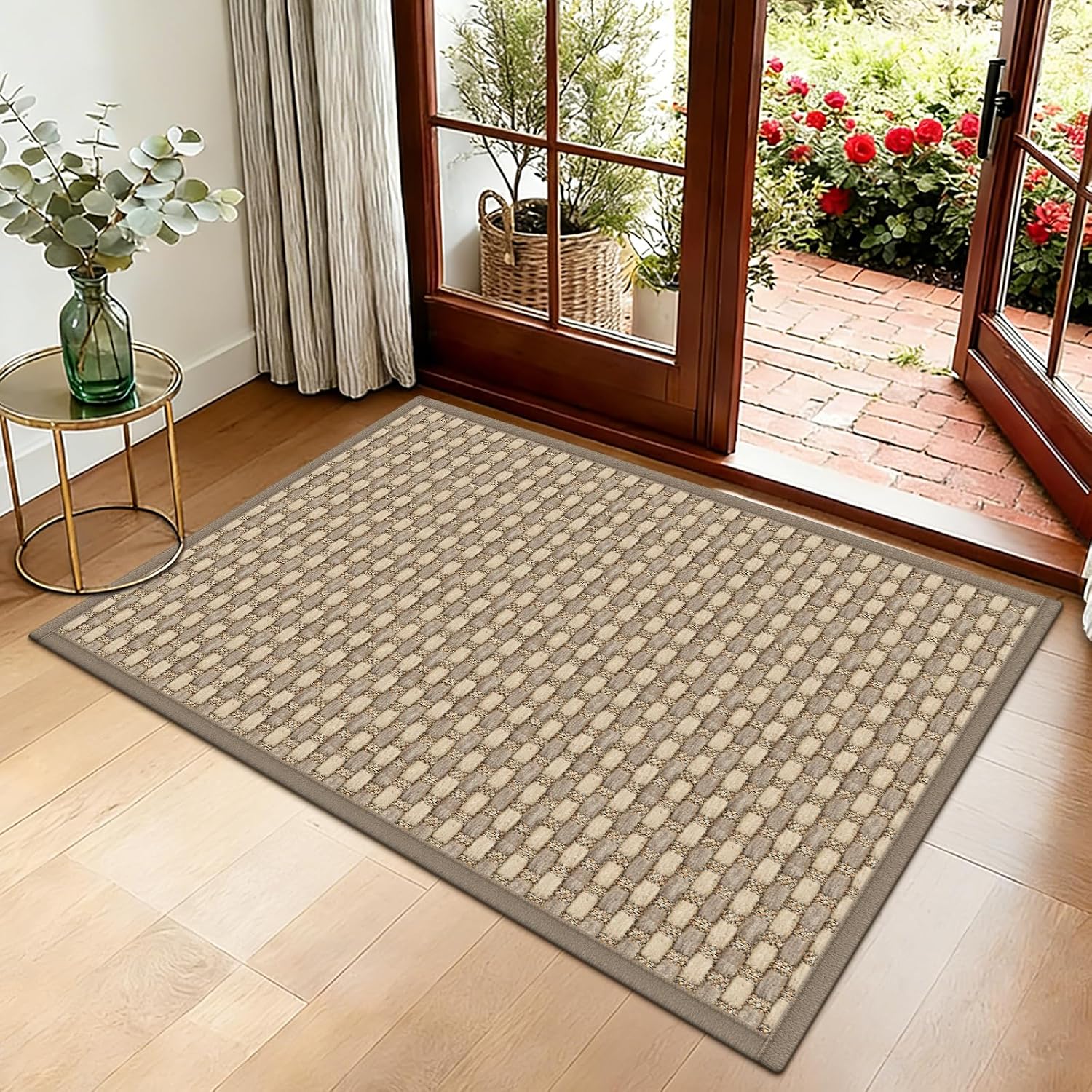 Detalle de VSIWB Indoor Door Mat, 20" x 32" Low-Pile Washable Woven Rug