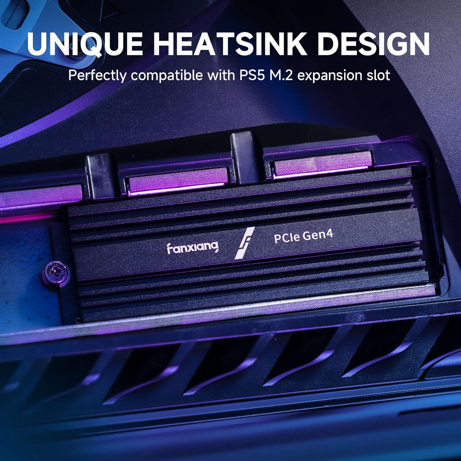 Detalle de Fanxiang NVMe SSD 1TB mit Heatsink – M.2 PCIe Gen4x4, S880ER, 7100 MB/s lesen, 3900 MB/s schreiben
