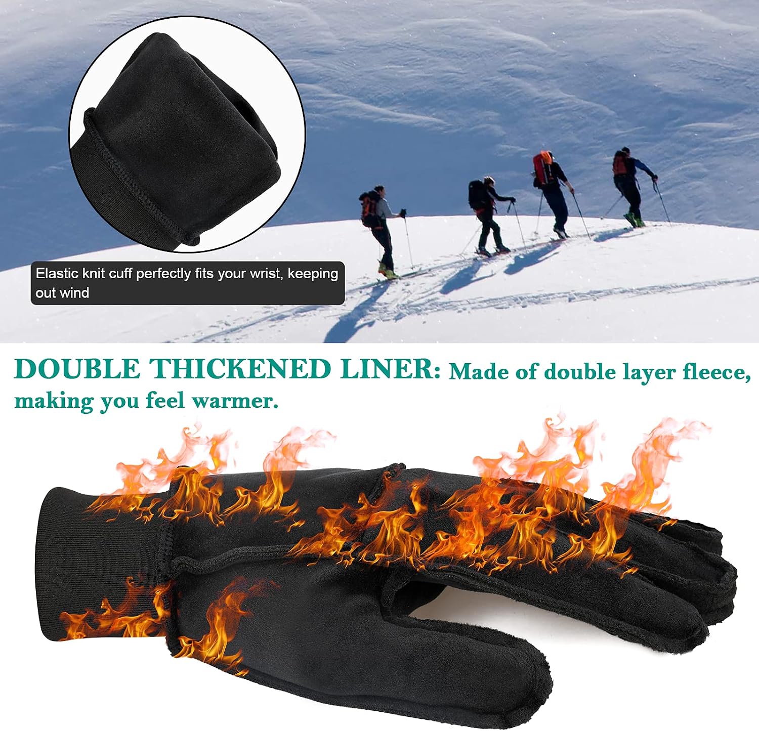 Detalle de Yobenki Warm Winter Gloves touchscreen windproof gloves