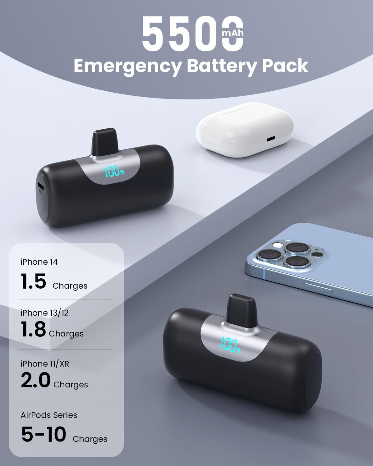 Thumbnail 2 de Mini Batterie Externe pour iPhone 5500mAh