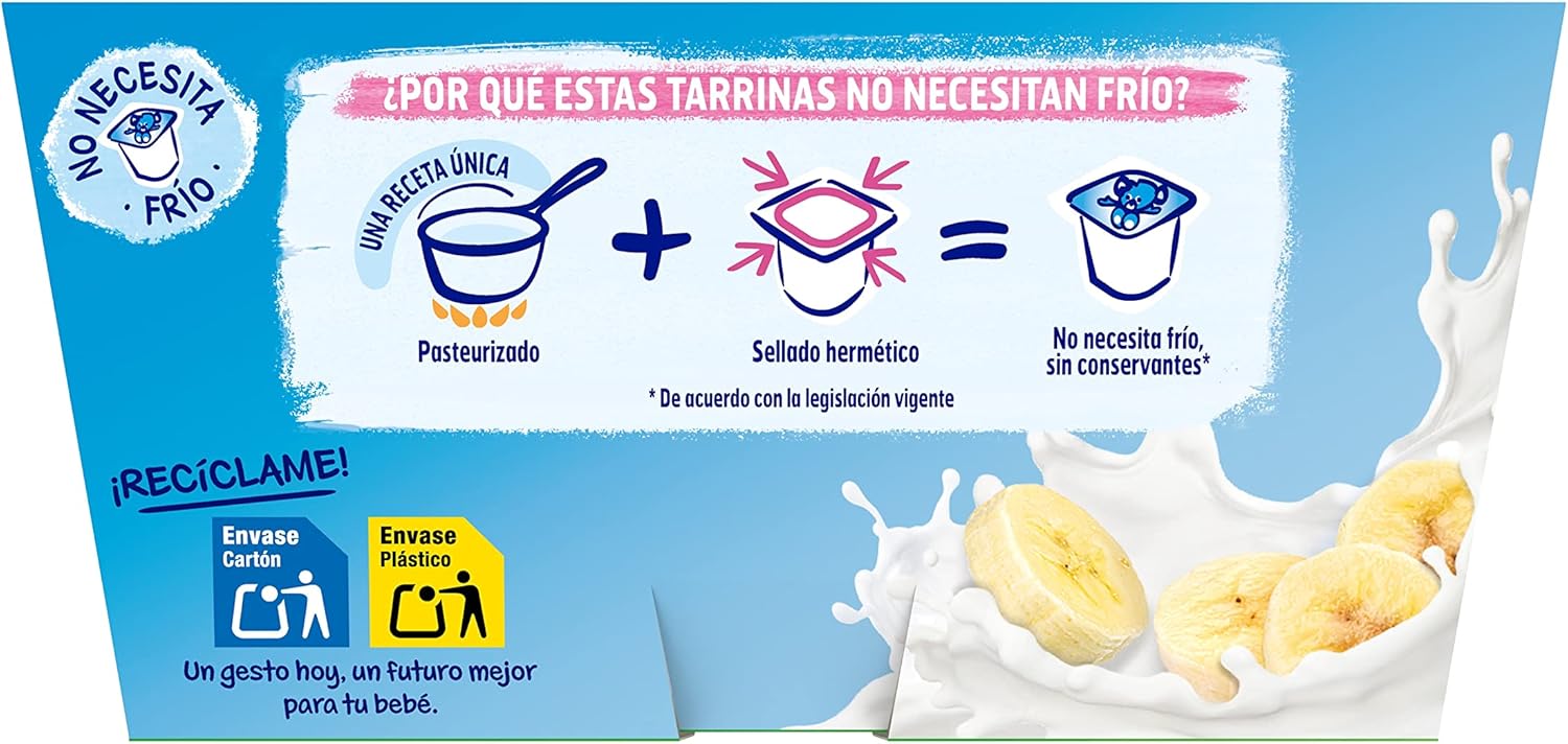 Detalle 2 de NESTLÉ YOGOLINO Plátano, Pack de 6 🍌 para bebés de 6 meses