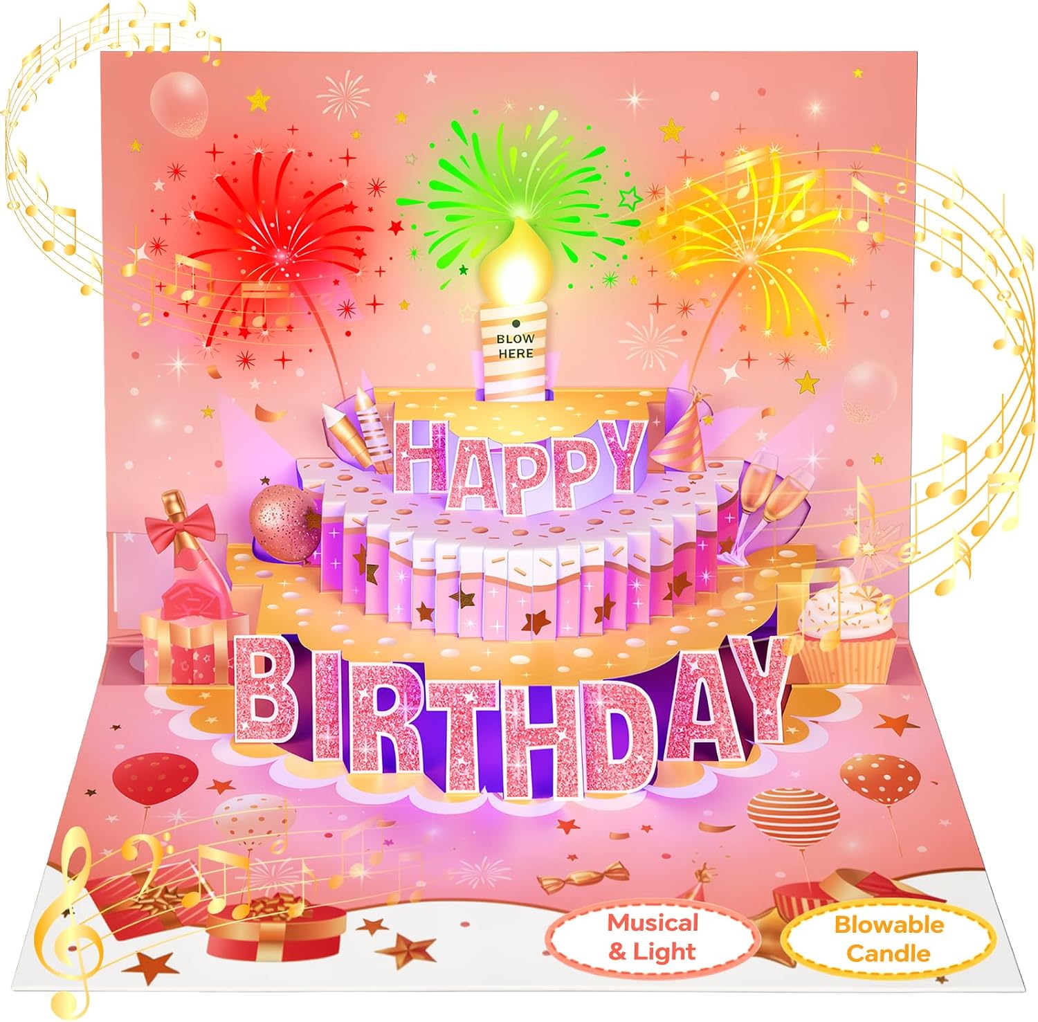 Thumbnail 6 de Yinqing Birthday Cards 3D Pop Up with Music & Light