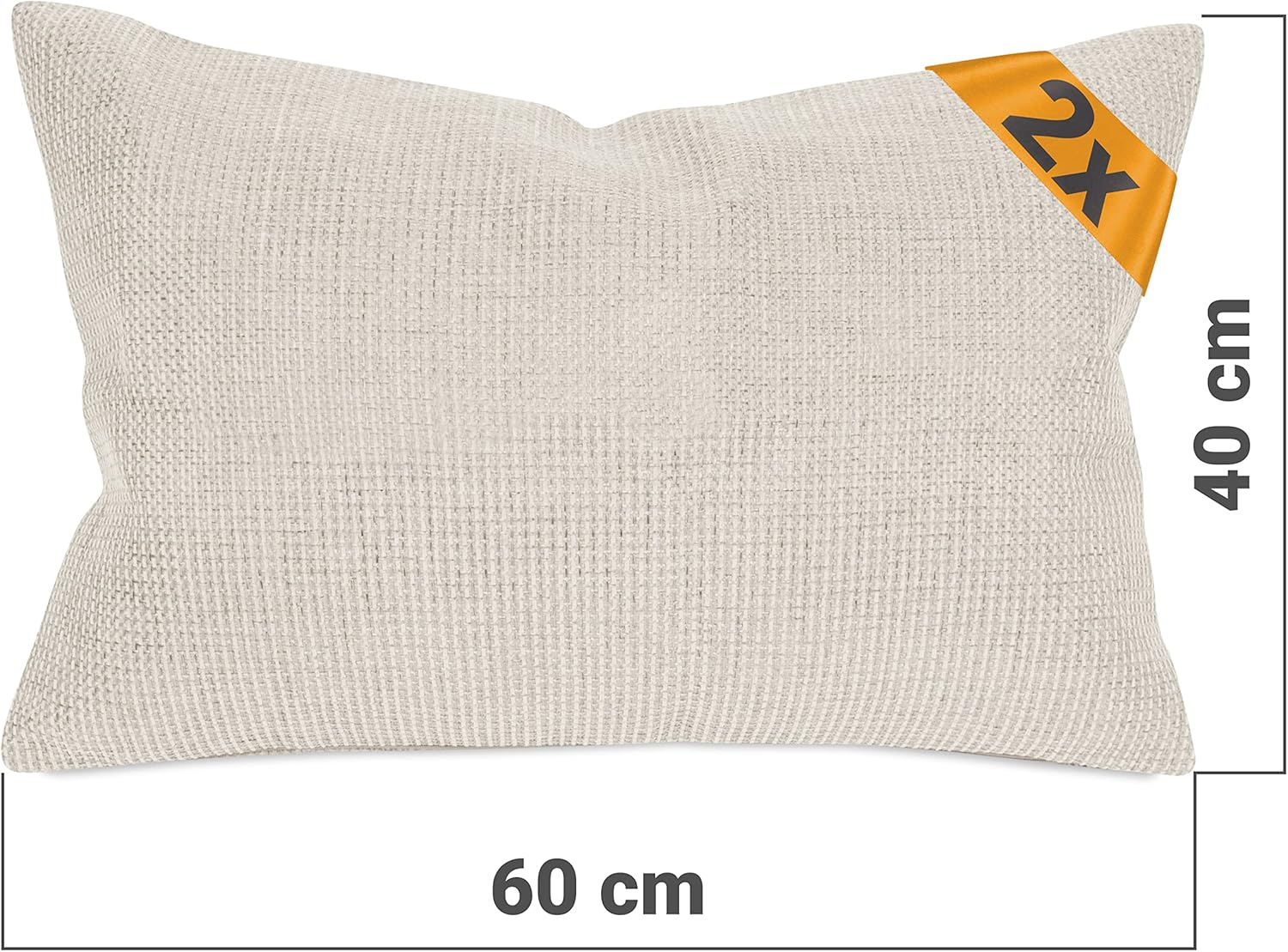 Thumbnail 2 de Lot de 2 housses de coussin 40x60 cm npluseins crème méliert – motif texturé et aspect tapisserie