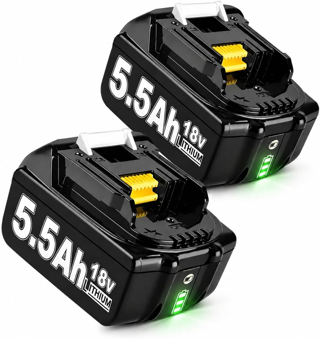 2X 18V 5,5Ah/5000mAh Ersatzakku für Makita BL1860B, BL1850B, BL1840 u. a. – robust, kompatibel und mit LED-Anzeige