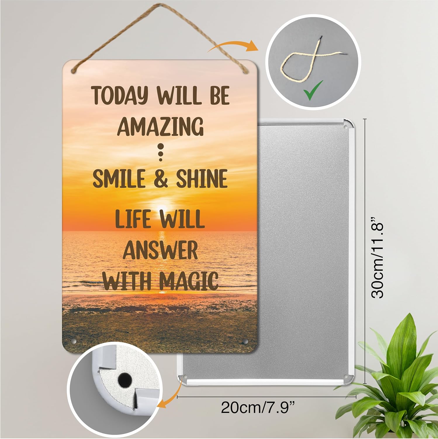 Thumbnail 2 de BERLIG Metallschild mit Spruch 30x20 cm – Vintage Blechschild als motivierende Wanddeko