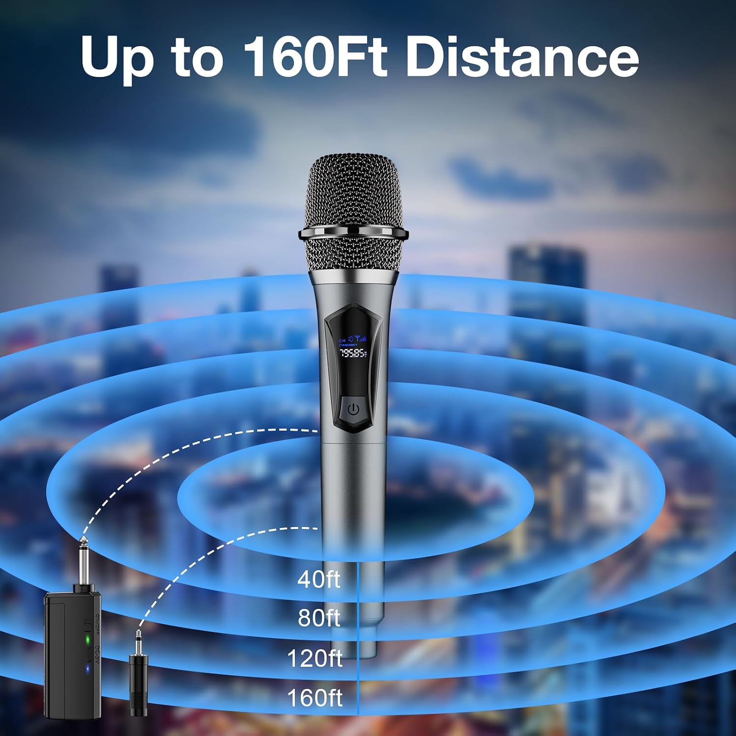 Detalle de oxxyeeKS HD30 Dual Wireless Microphone System with Rechargeable Mics