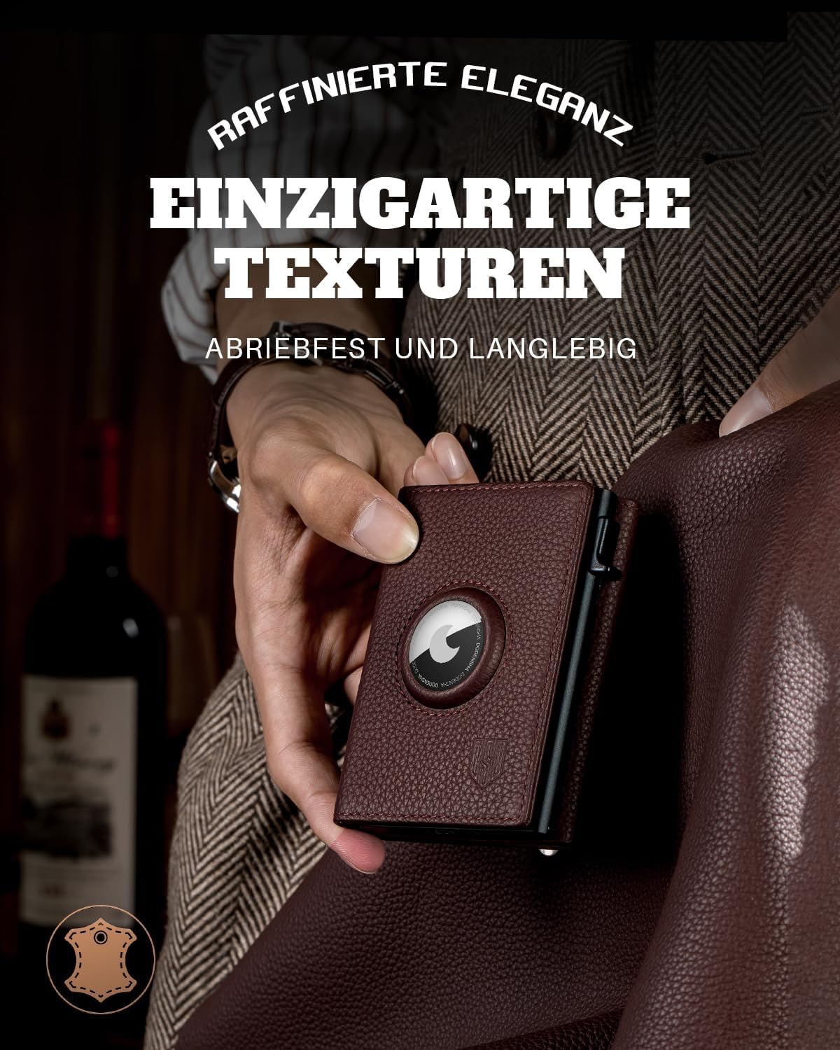 Thumbnail 2 de DODENSHA MagSnap Pebble Geldbörse für Herren mit Kartenetui, Münzfach & AirTag-Fach (RFID, lila)
