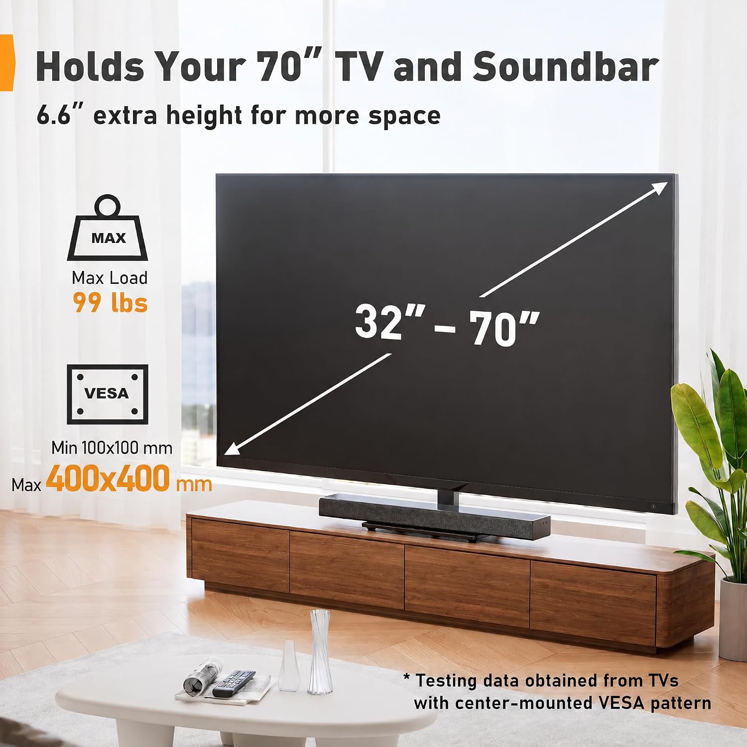 Detalle 2 de Perlegear PGTVS26 Swivel TV Stand 88 lbs