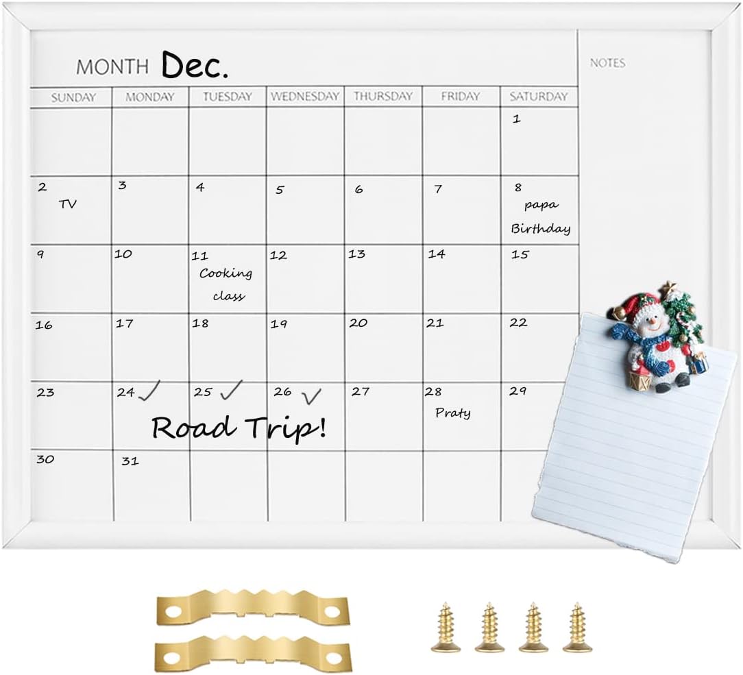 Detalle de Dry erase monthly calendar board, 30 x 40 cm