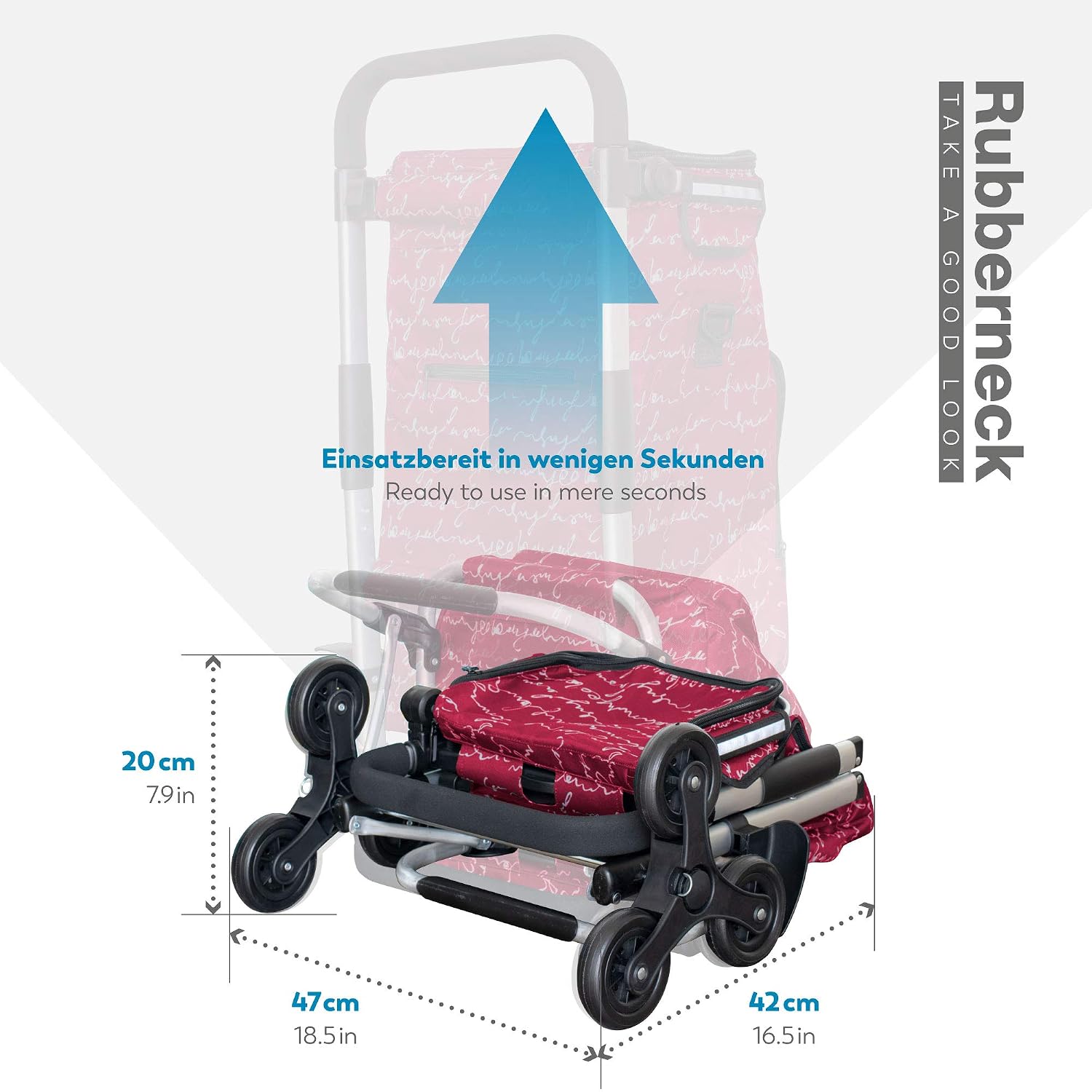 Thumbnail 5 de Rubberneck Einkauftrolley klappbar 44 l mit Treppensteiger, Kühlfach & 3x3-Rad-System