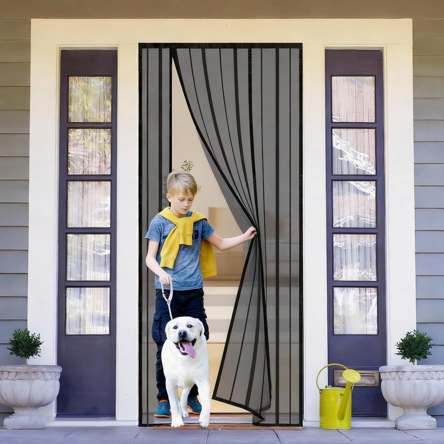 Thumbnail 6 de Sekey Fliegengitter Tür Vorhang – magnetisch, ohne Bohren, 95x210 cm, schwarz