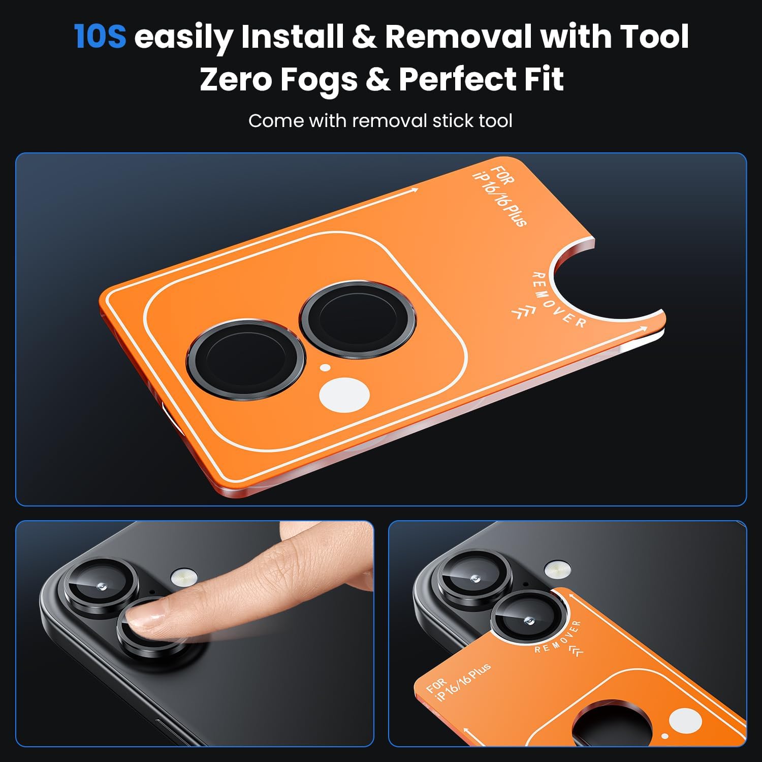 Thumbnail 5 de WSKEN Camera Lens Protector for iPhone 17/16/16 Plus – 9H Tempered Glass with Aluminium Ring