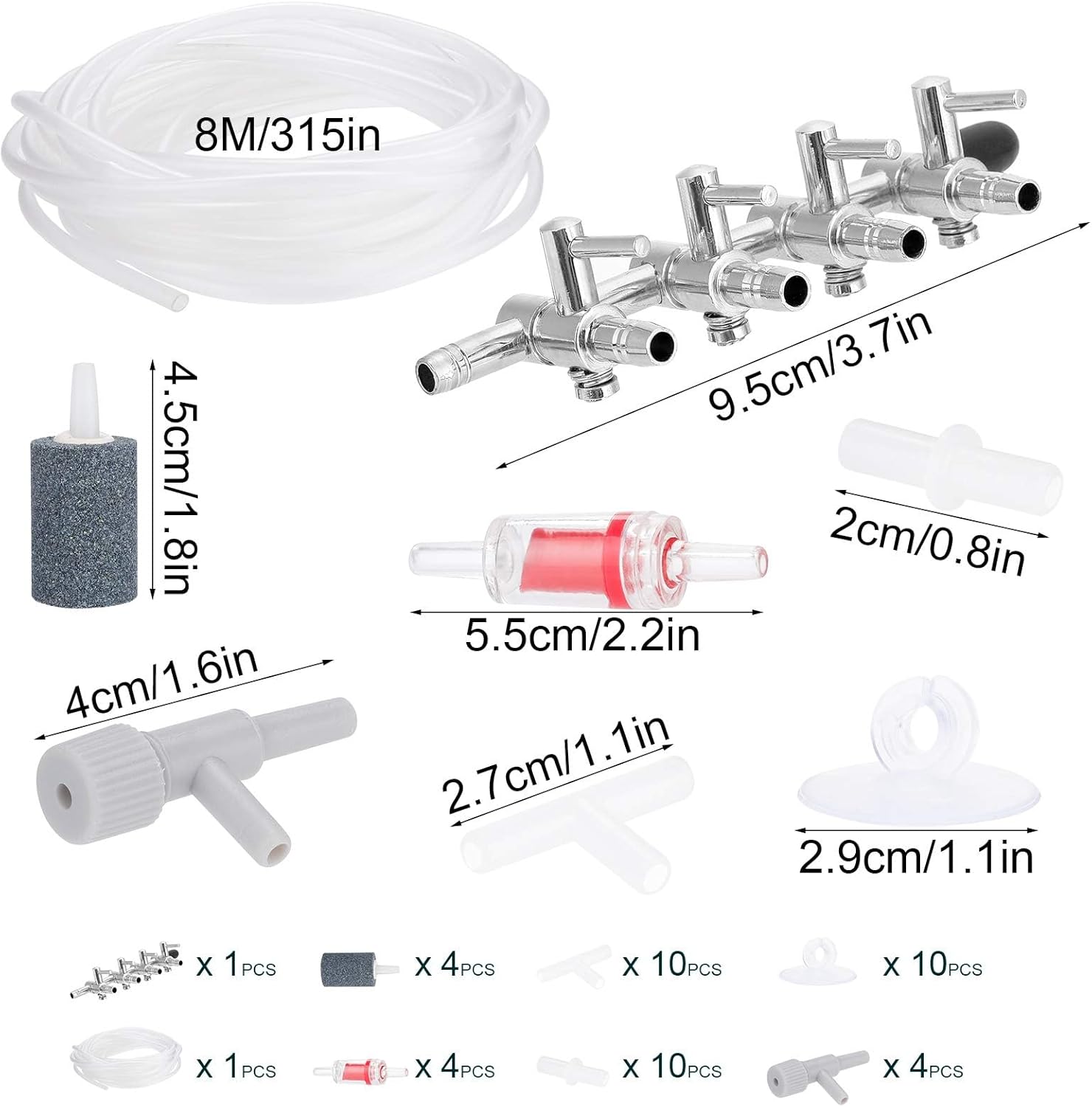 Detalle 2 de Air Luftpumpe Zubehör 8 m Schlauch für Aquarium