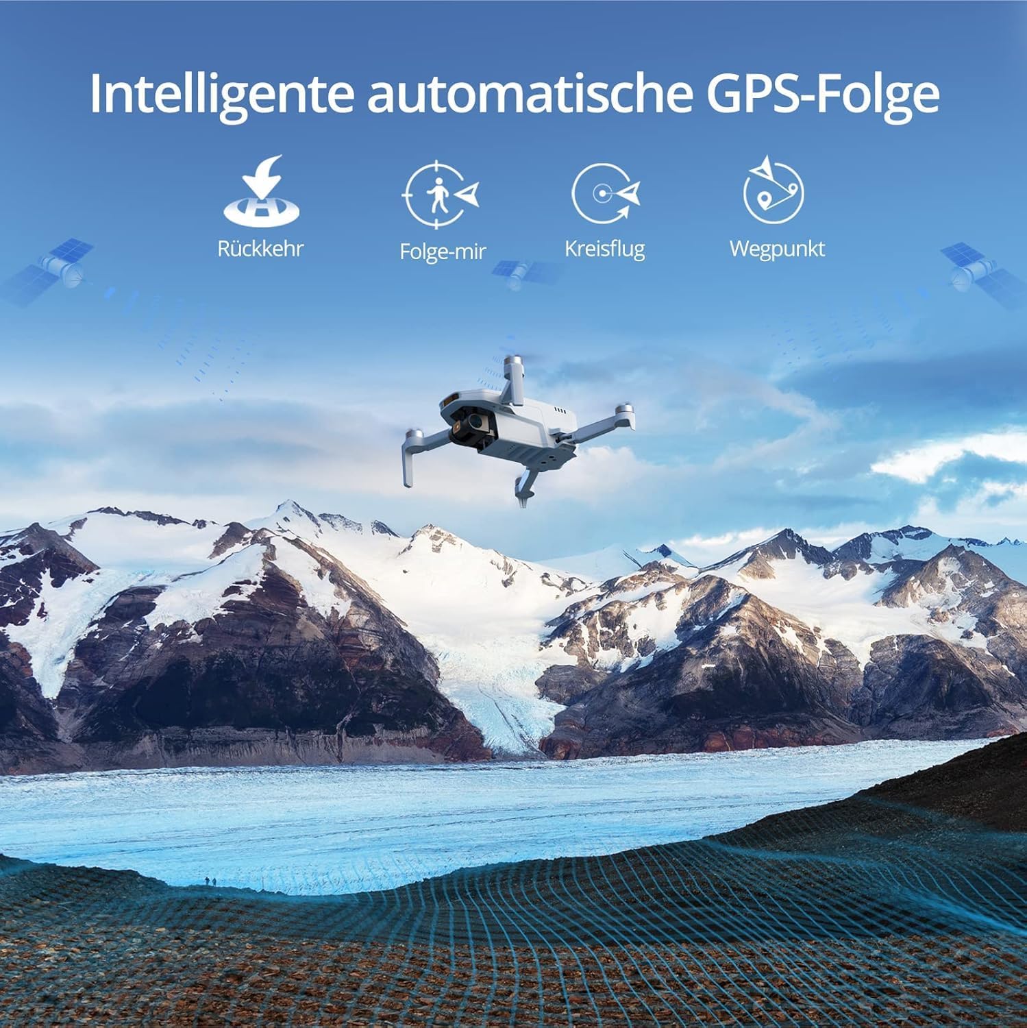 Detalle de Potensic ATOM SE GPS Drohne mit 4K EIS Kamera, 2 Akkus (62 Min.), unter 249 g und Follow-Me