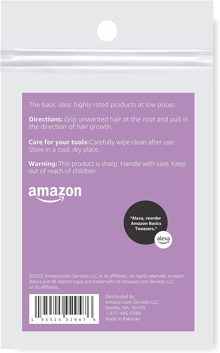 Detalle 2 de Amazon Basics Mini Eyebrow Tweezers (3-Pack) with Pointed and Square Tips