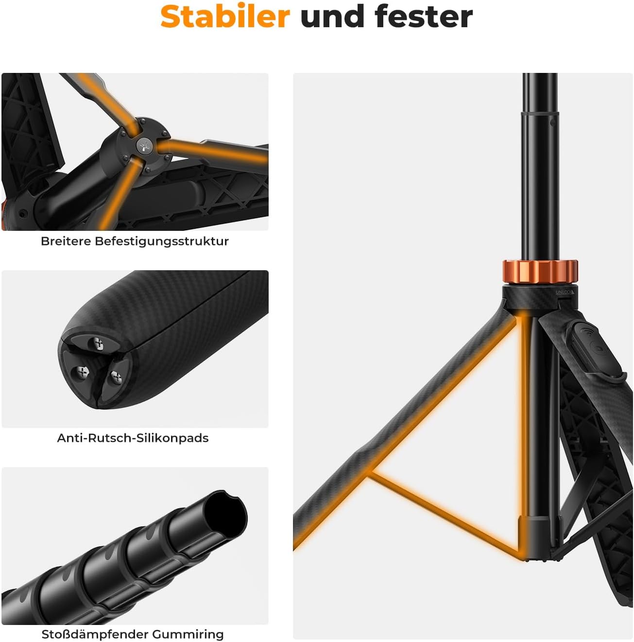 Thumbnail 5 de K&F CONCEPT MS08 Selfie Stick 158 cm