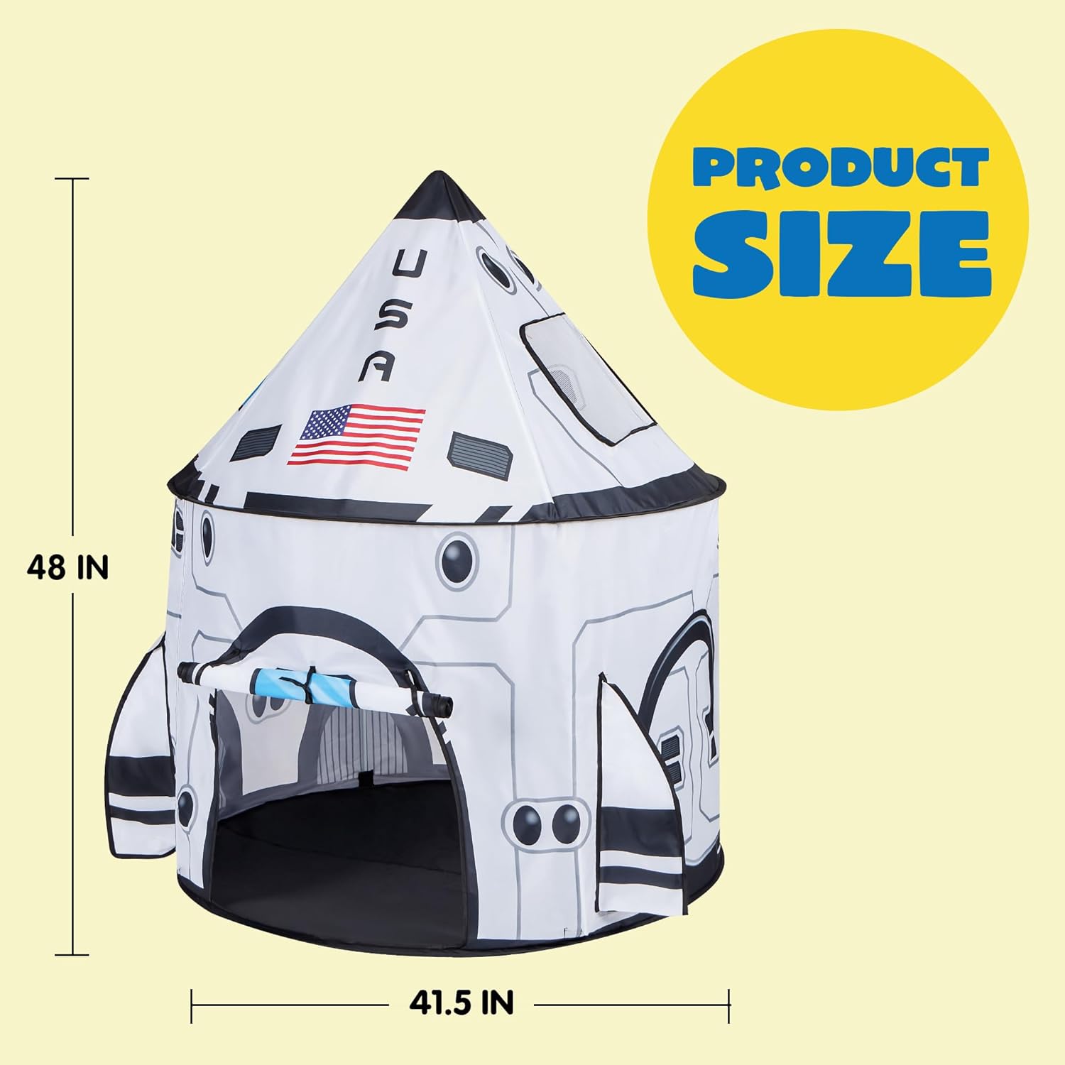 Detalle 2 de JOYIN Kids Play Tent Rocket Ship Pop-Up Play Tent for children (indoor & outdoor)