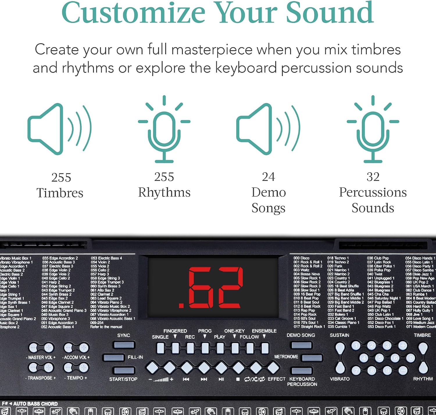 Thumbnail 2 de Best Choice Products SKY7174 61-Key Beginner Keyboard Set with Teaching Modes