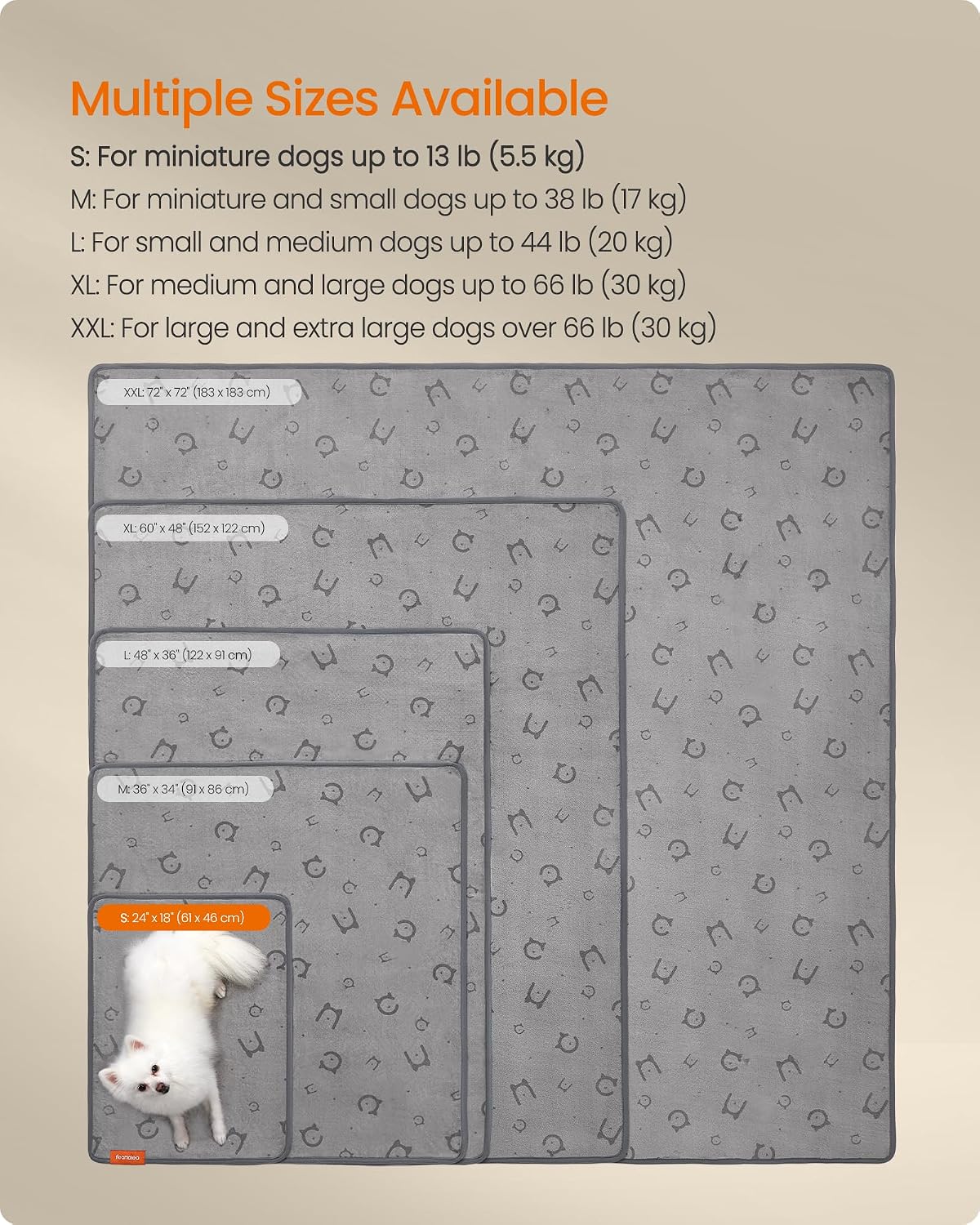 Thumbnail 5 de Feandrea BASCO PTD001G01 Washable Dog Training Pads, 2-Pack, 61 x 46 cm